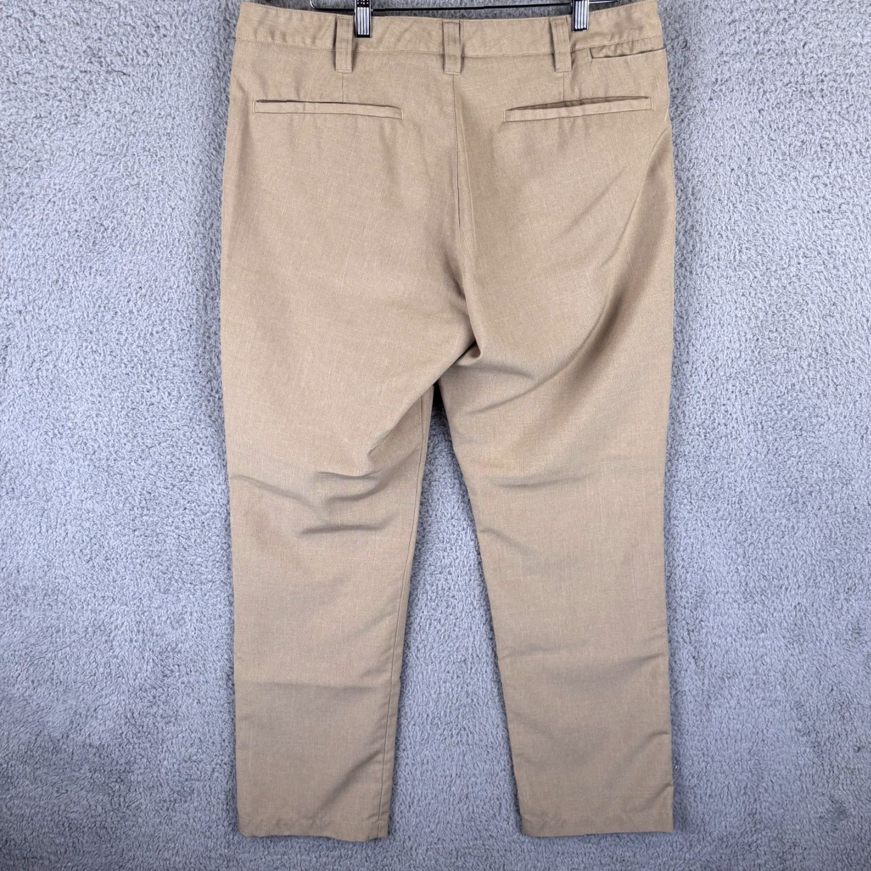 Vintage Bluffworks Pants Mens 36x32 Tan Chino Commuter Work Play Lightweight Golf Slim Straight Pockets 32 Inseam Regular Brown Size US 36 / EU 52 - 6 Thumbnail