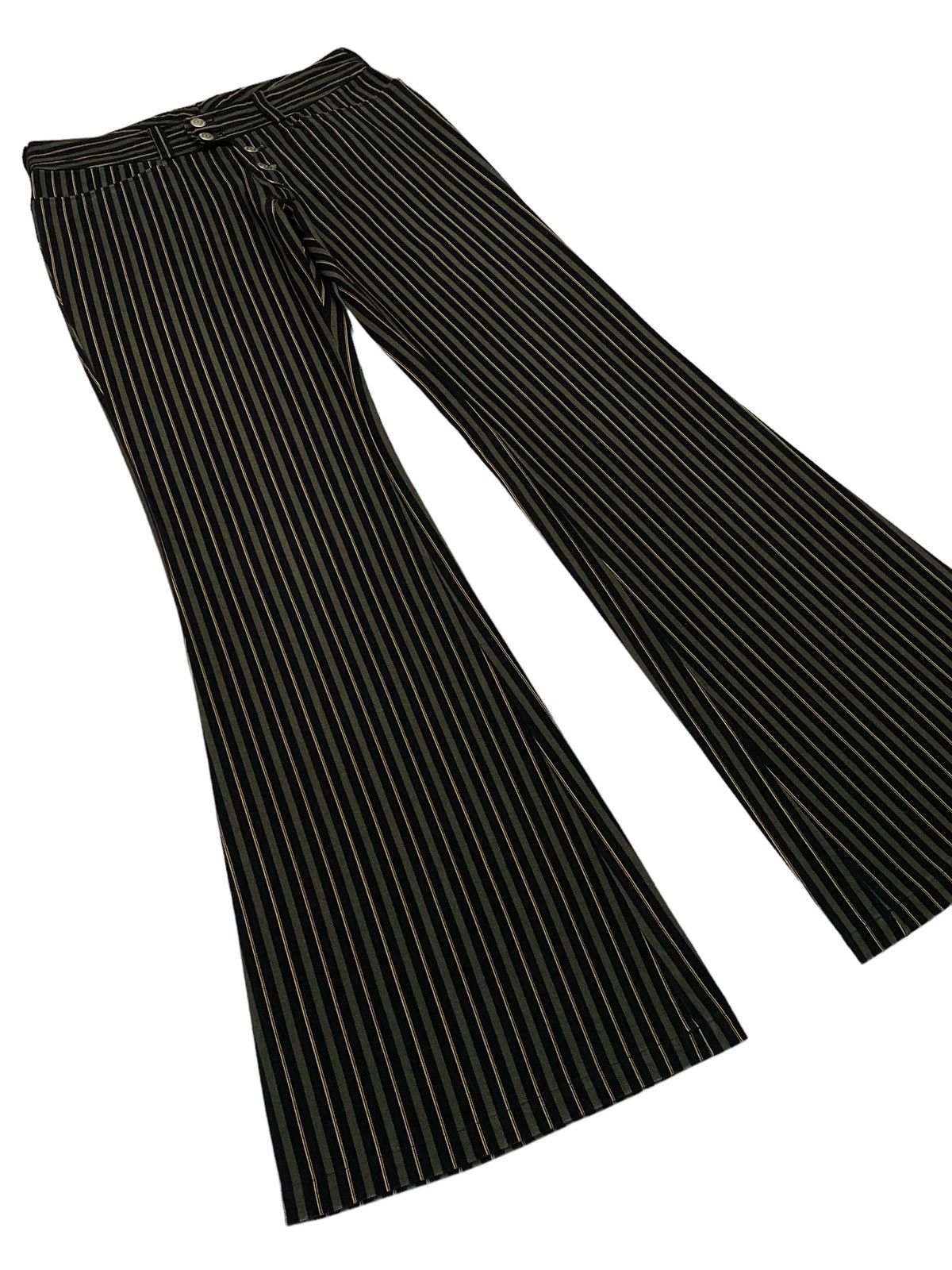 Tornado Mart Tornado Mart Flared Striped Cotton Pants Size 29" - 17 Thumbnail