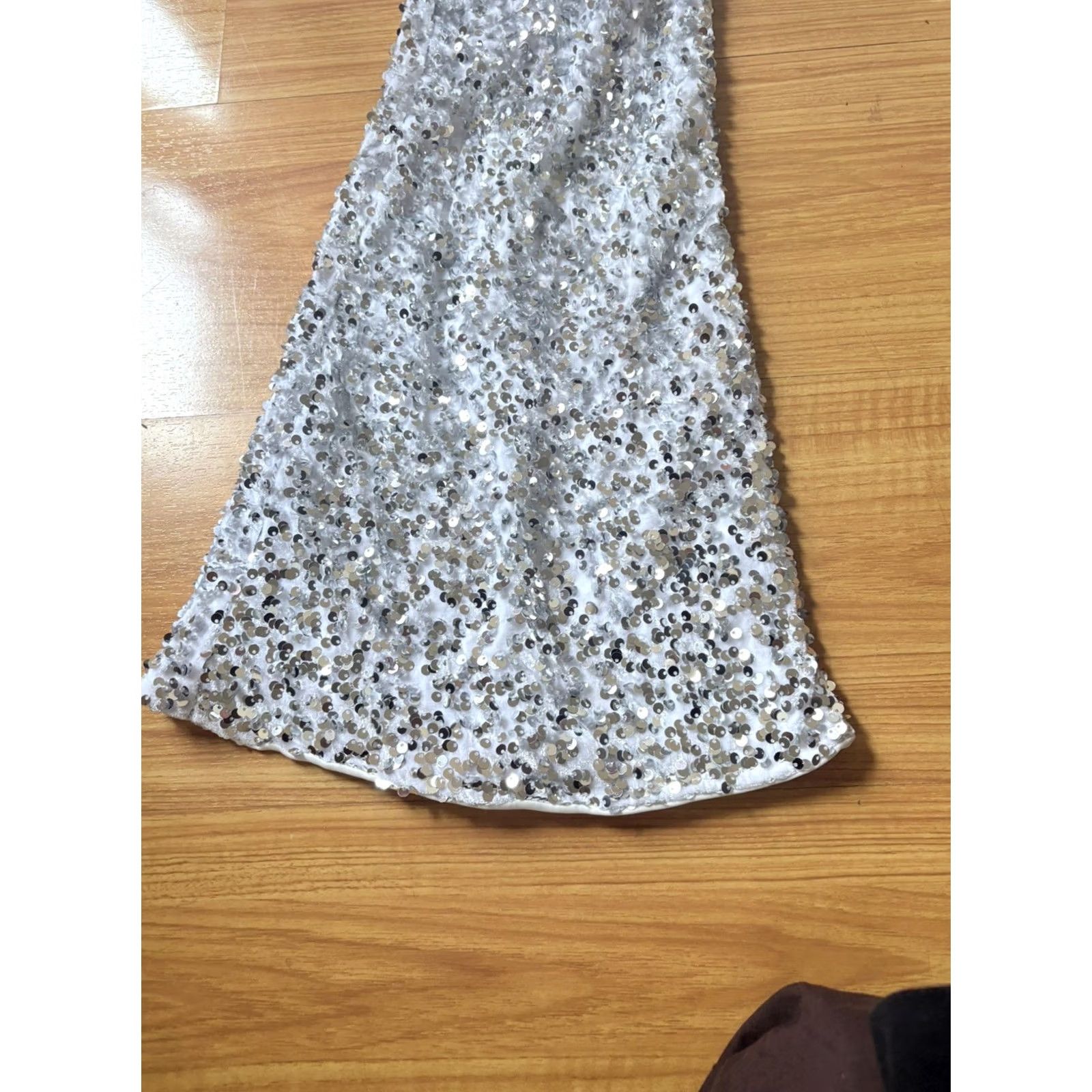 PrettyLittleThing PRETTYLITTLETHING Sequin Jumpsuit XS Tan Multicolor One-Piece Women Size 0 Size 26" / US 2 / IT 38 - 4 Thumbnail