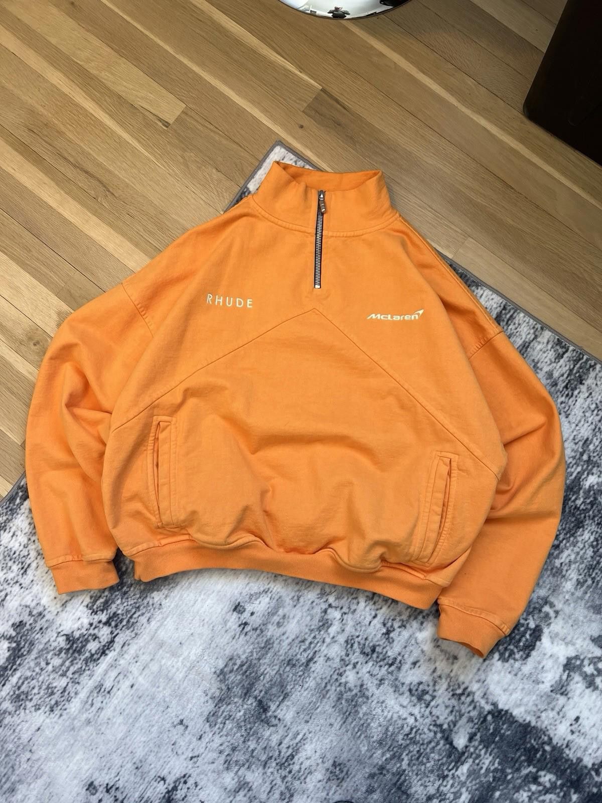Rhude Rhude Mclaren Half Zip Pullover Light Orange Size Small Size US S / EU 44-46 / 1 - 1 Thumbnail