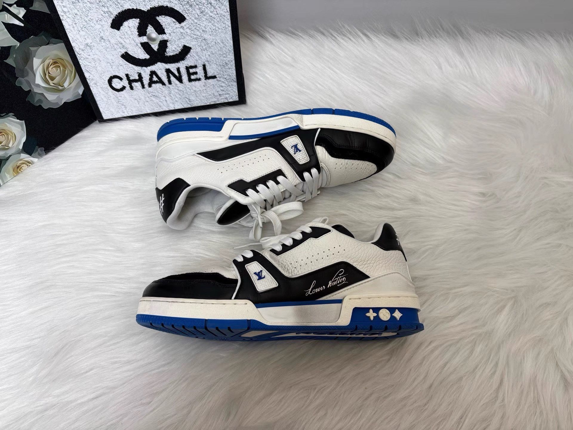 Louis Vuitton Louis Vuitton Fragment 2.0 Black Blue Low Sneakers K36 Size US 6 / EU 39 - 7 Thumbnail
