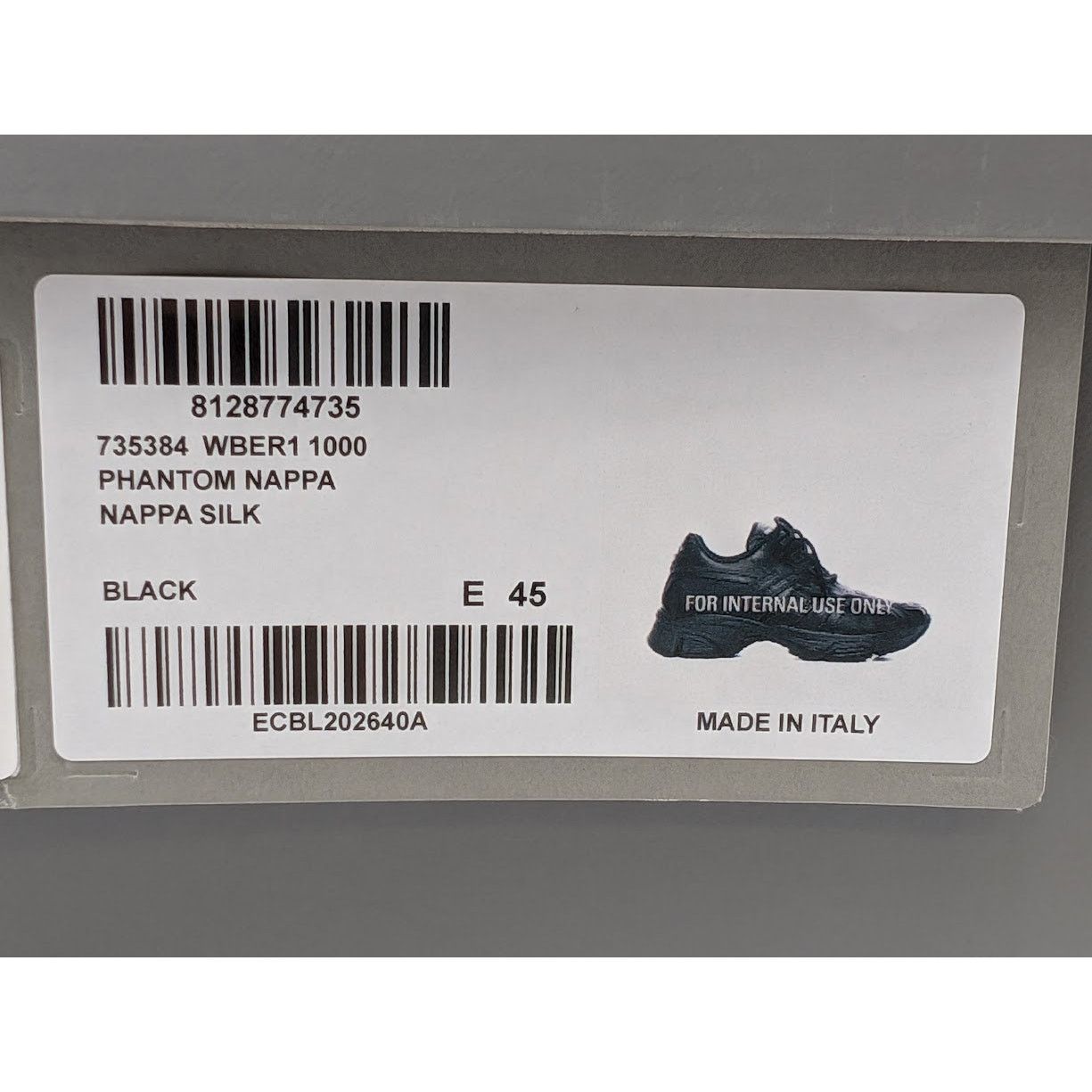 Balenciaga o1rshd1 Nappa Silk Phantom Sneakers in Black Size US 12 / EU 45 - 25 Thumbnail