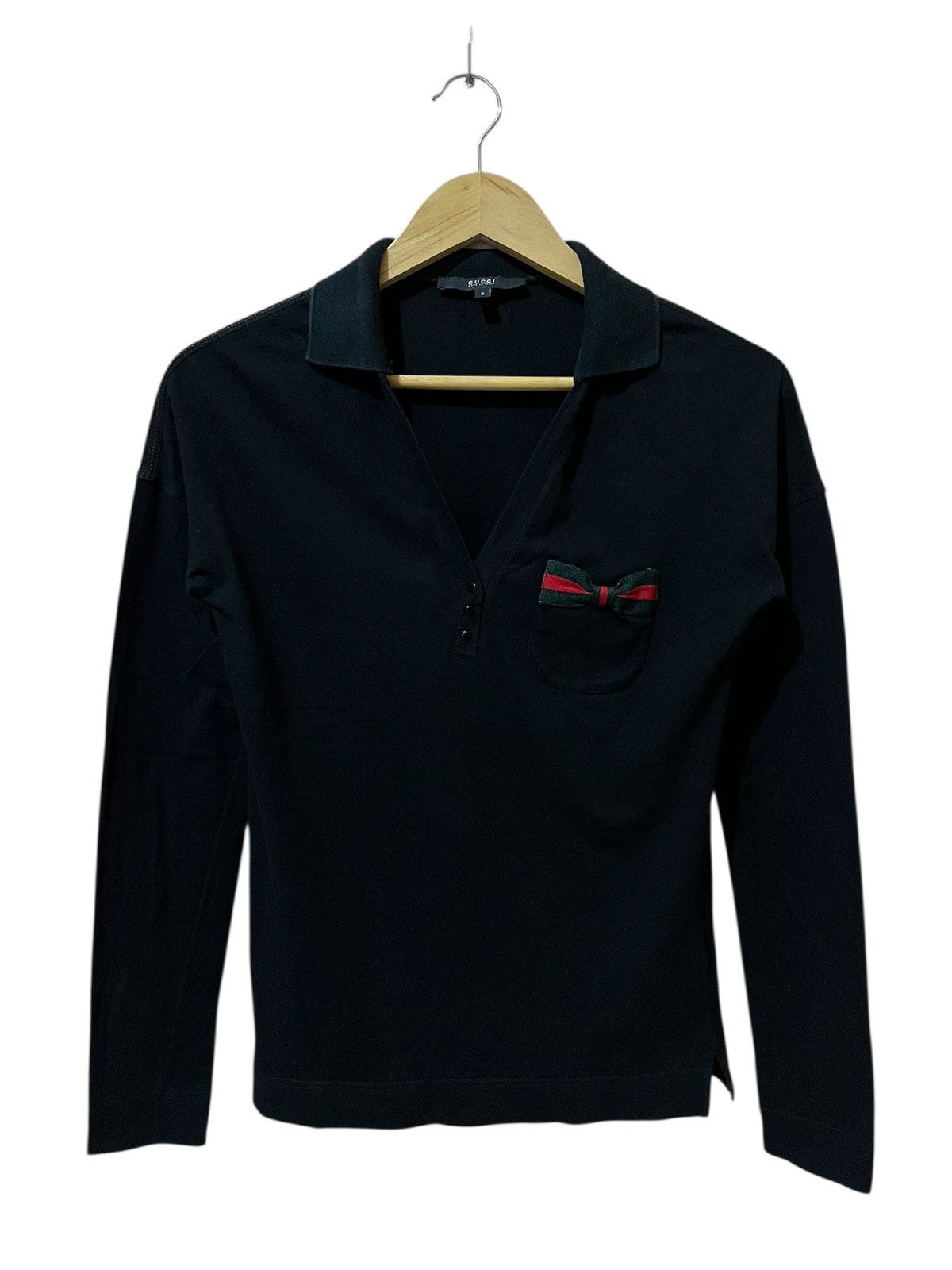 Gucci Gucci - Frida Giannini - 2007 - Bow Tie - V-neck Longsleeves Size S / US 4 / IT 40 - 1 Thumbnail
