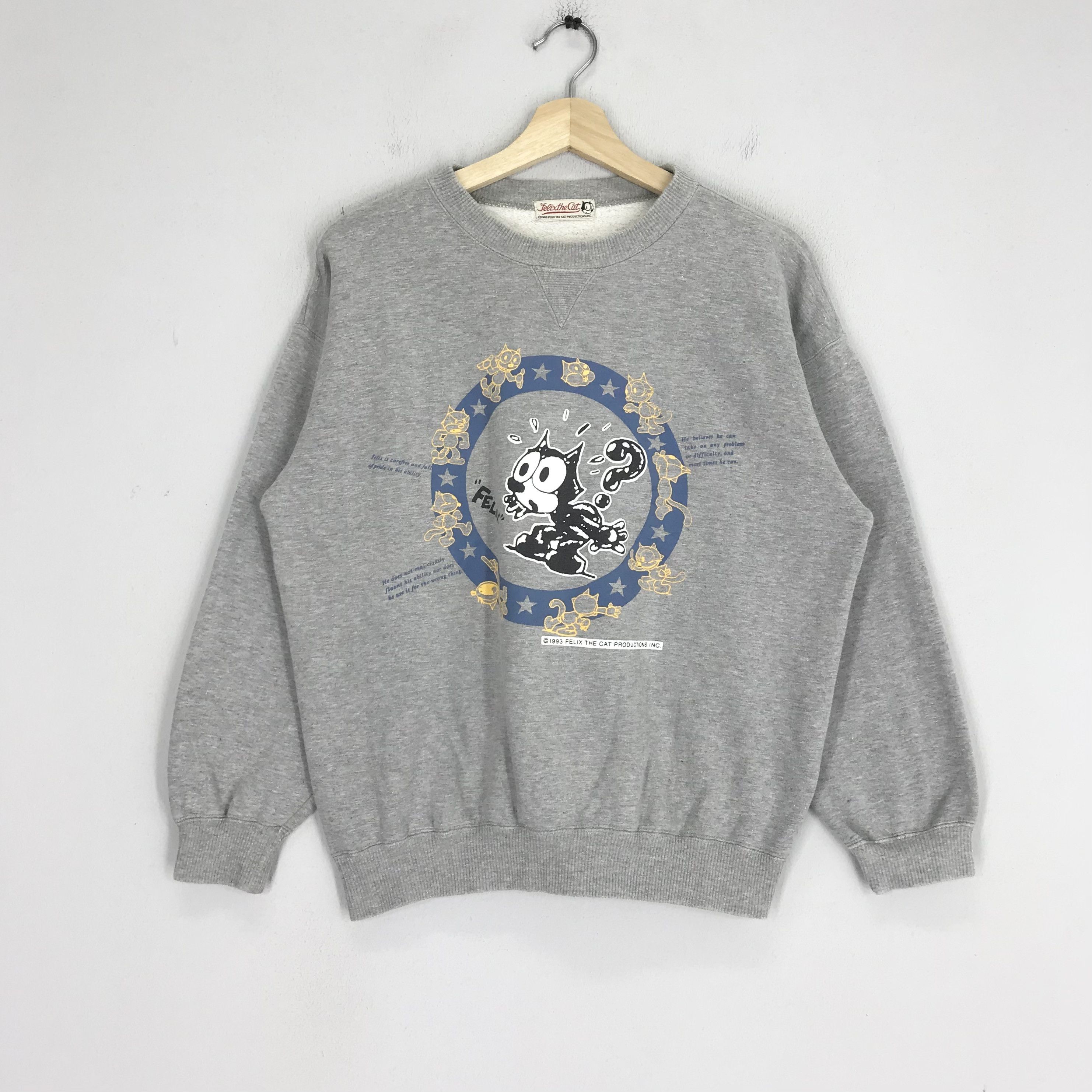 Felix Vintage 90s Felix The Cat Gray Sweatshirts - 129 Size US M / EU 48-50 / 2 - 1 Thumbnail
