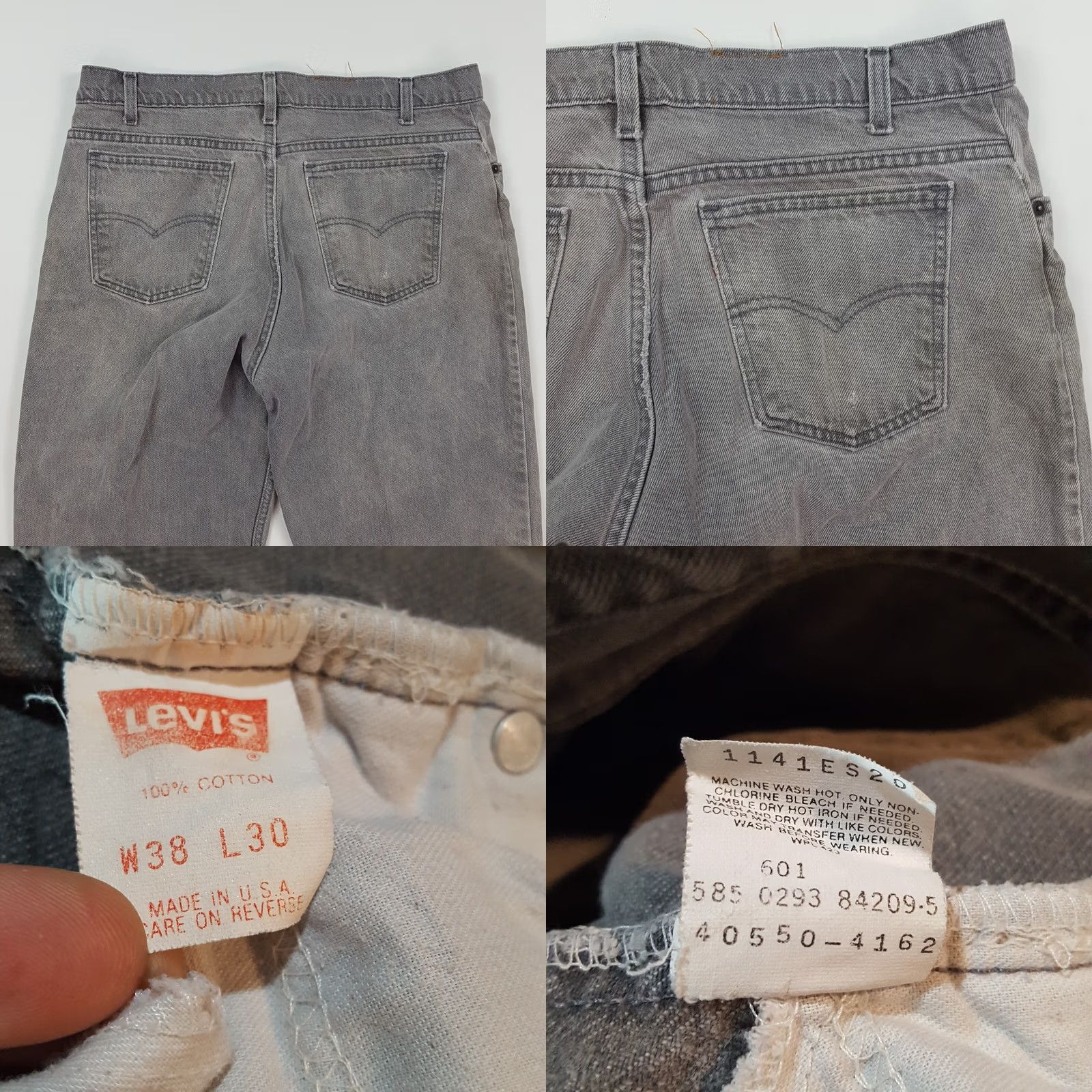 Levi's VINTAGE Levi's Gray Tapered Jeans 36x30 USA Made Denim Relaxed 80s 90s Grunge Work Mens Jeans Size US 36 / EU 52 - 8 Thumbnail