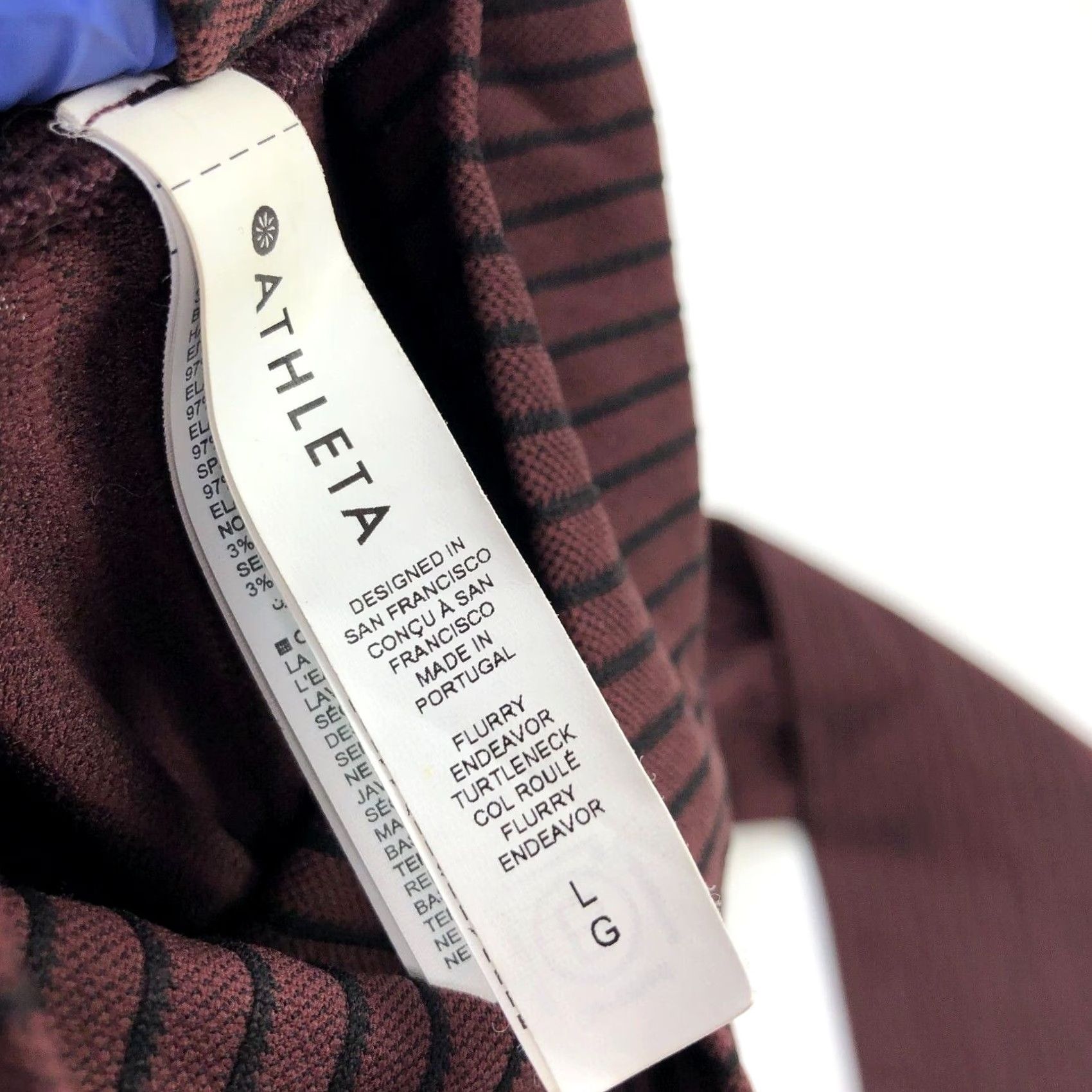 Athleta Athleta Pullover Top Womens Turtleneck Maroon Striped Athleisure MINT Flurry Endeavor L Activewear Casual Shirt Size L / US 10 / IT 46 - 4 Thumbnail