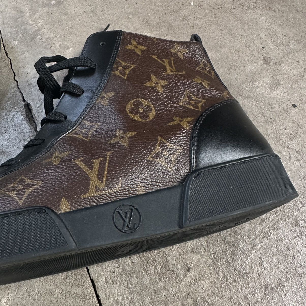 Louis Vuitton LOUIS VUITTON Sneakers Leather LV Monogram Logo Black Men’s Size US 8.5 / EU 41-42 - 9 Thumbnail
