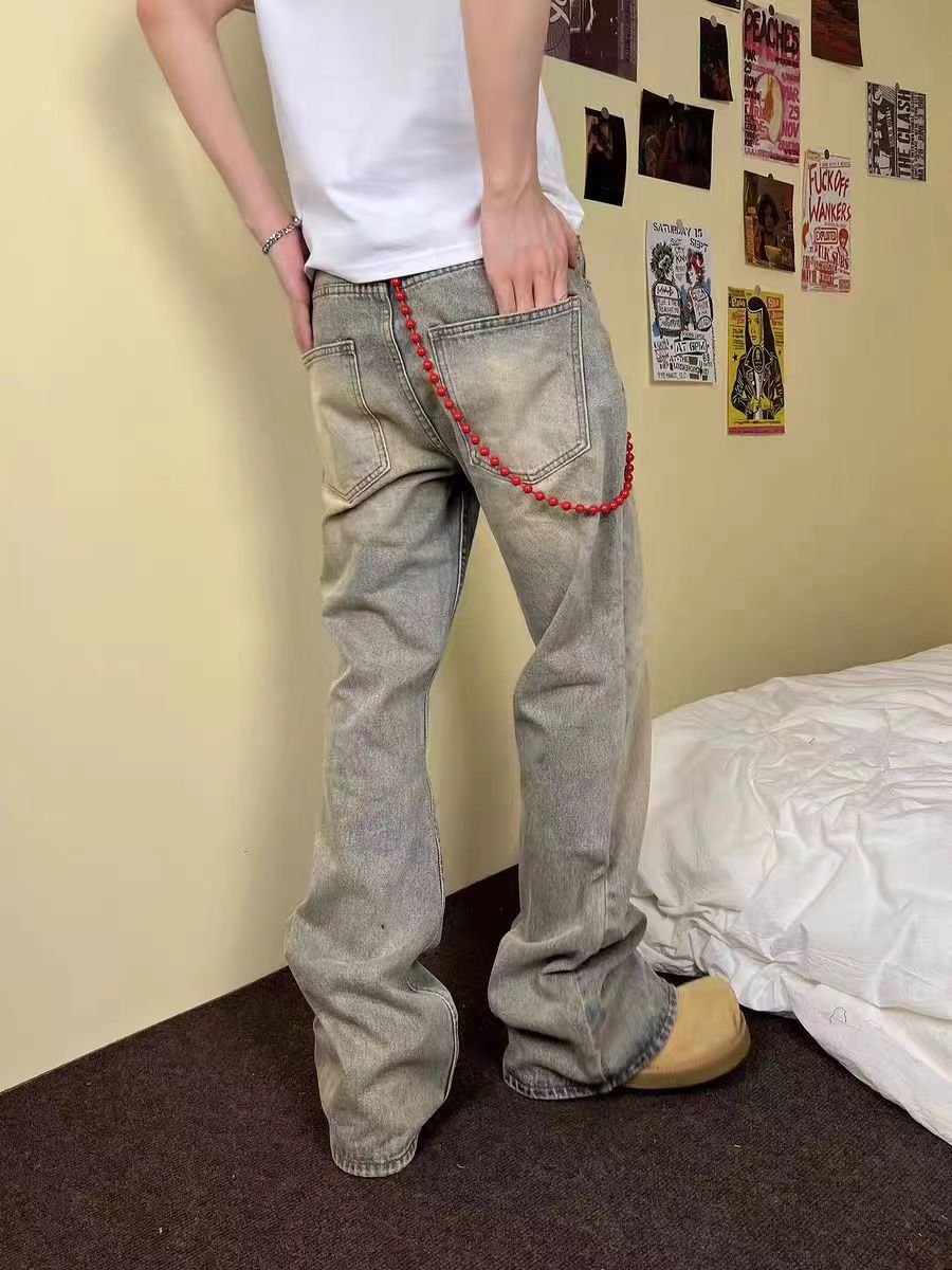 Japanese Brand × Vintage Washed and Aged Vintage Street Loose Micro Flare Jeans Size US 28 / EU 44 - 3 Thumbnail