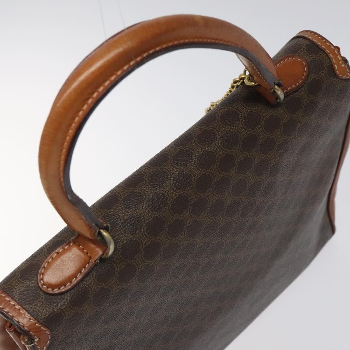 Celine CELINE Macadam Canvas Hand Bag Pvc Leather Brown Gold Size ONE SIZE - 6 Thumbnail
