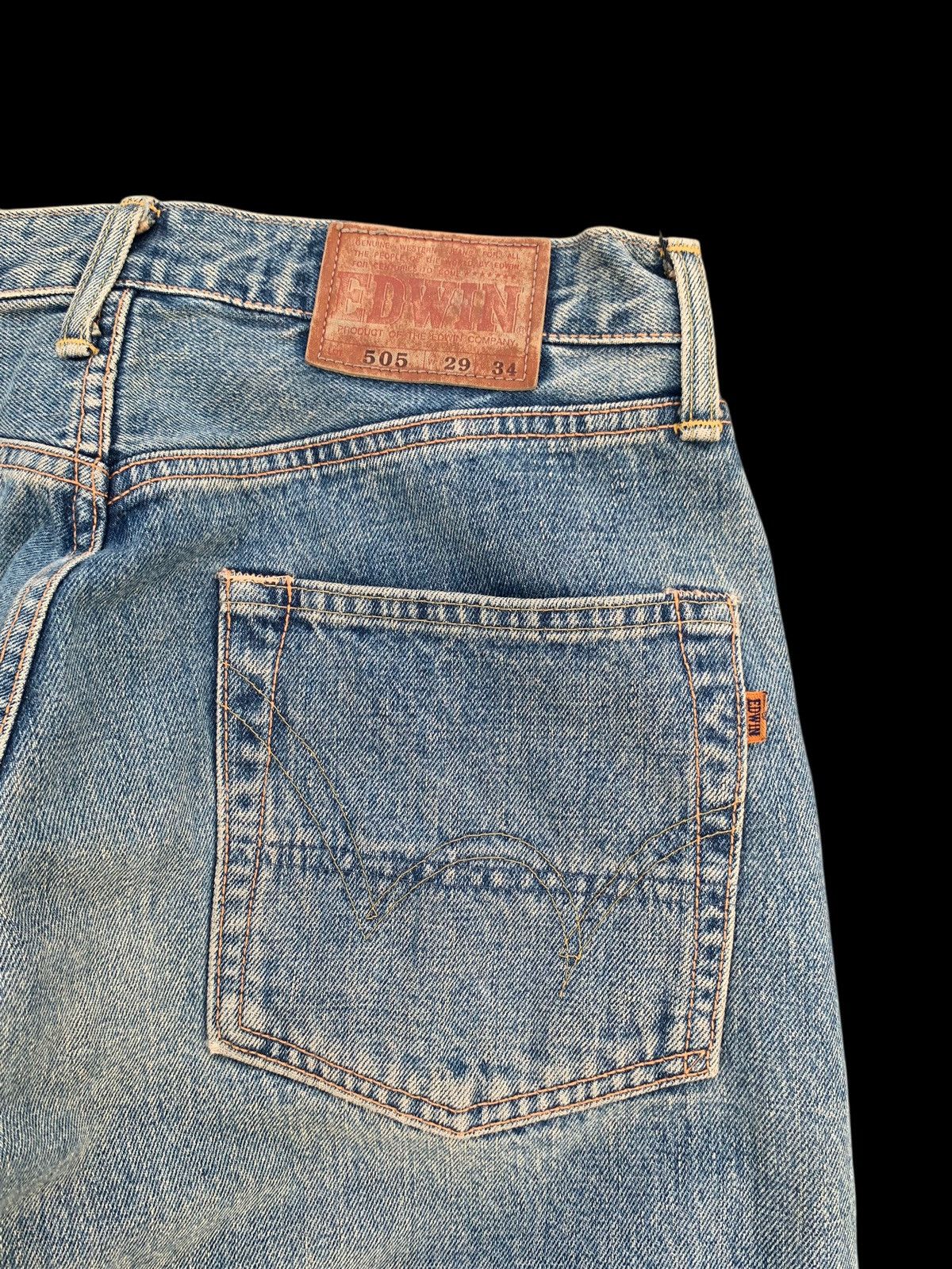 Kapital VINTAGE EDWIN 505 SELVEDGE BAGGY DISTRESSED JAPANESE DENIM Size US 29 - 14 Thumbnail