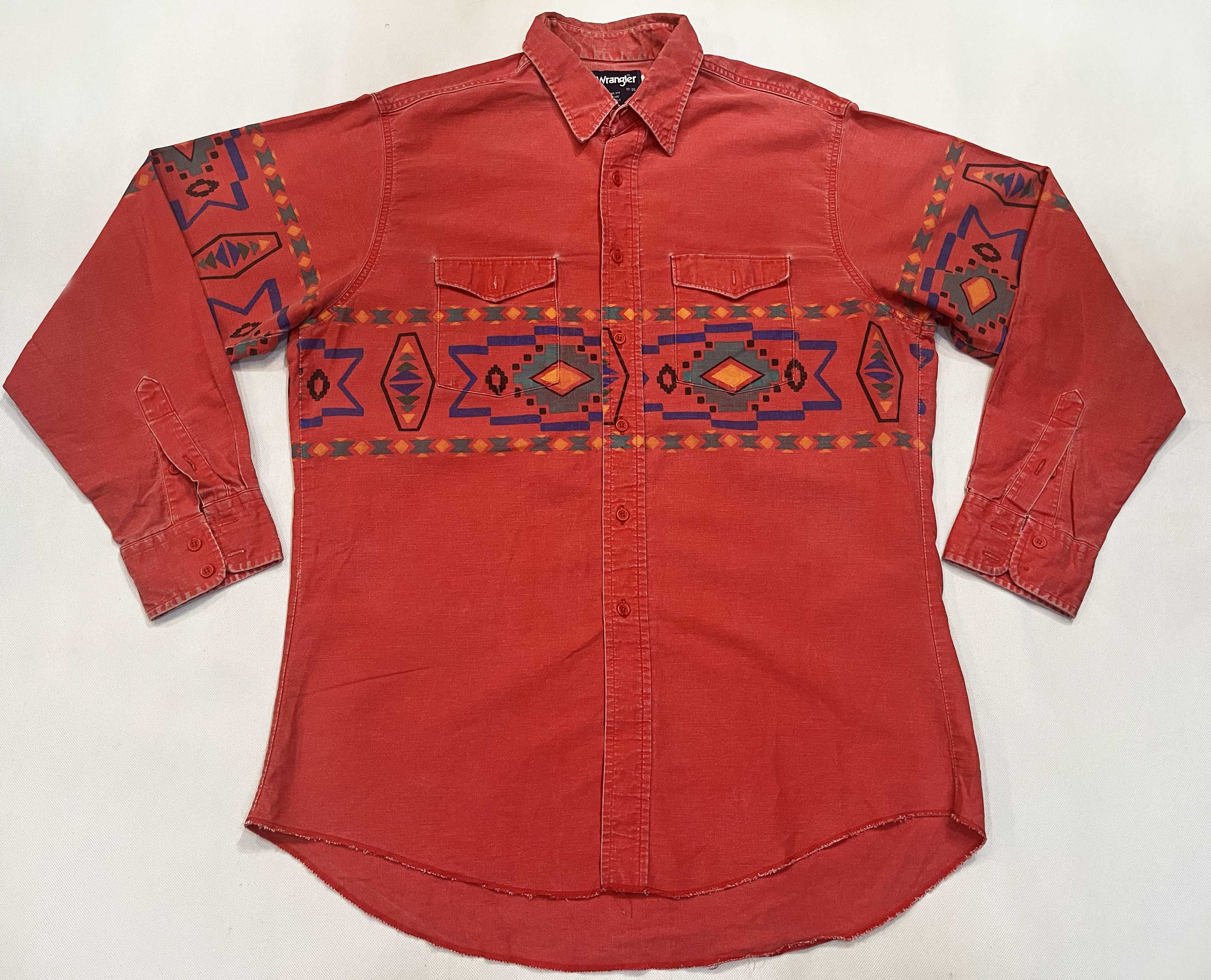 Vintage × Wrangler Vintage Wrangler Brushpopper Western Cowboy Aztec Shirt Size US L / EU 52-54 / 3 - 1 Thumbnail