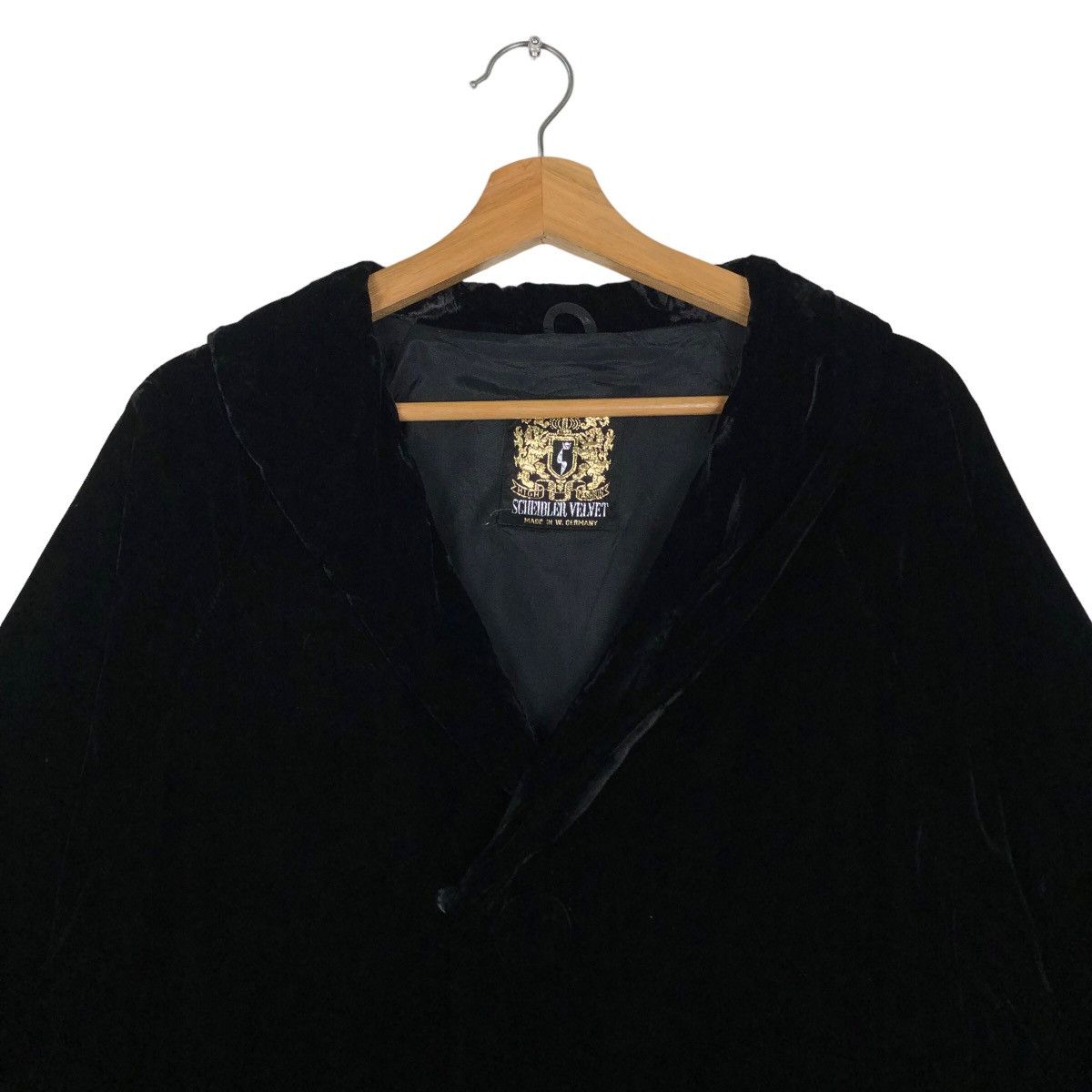 Vintage 🔥Rare Long Jacket Scheibler Velvet Made in W.Germany Black Size US M / EU 48-50 / 2 - 3 Thumbnail