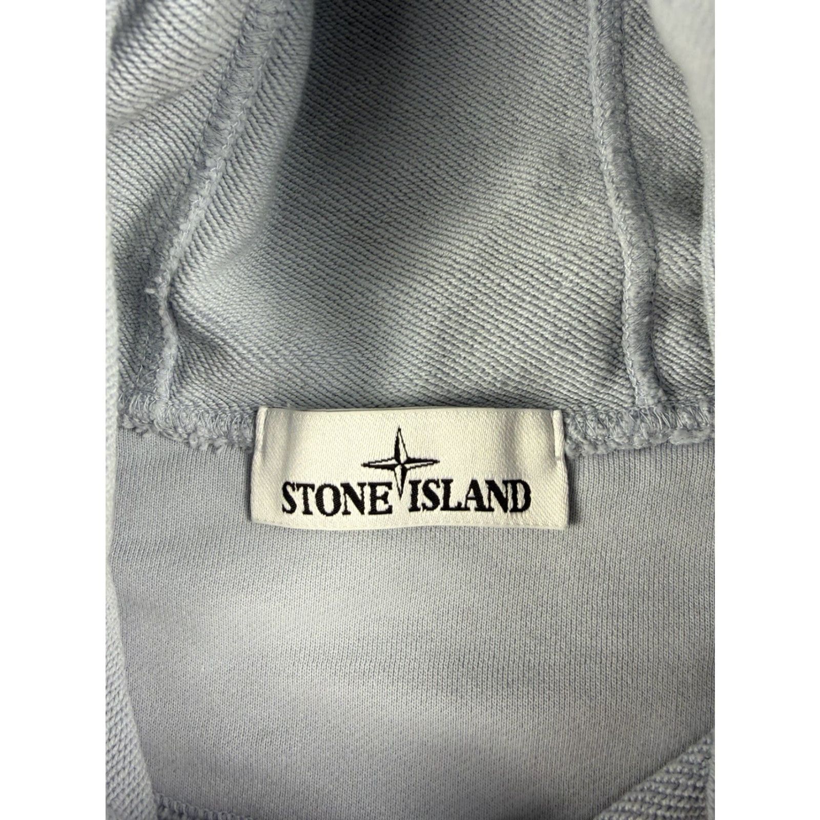 Stone Island Hoodie Mens L Blue/gray Pullover Drawstring Logo Shirt