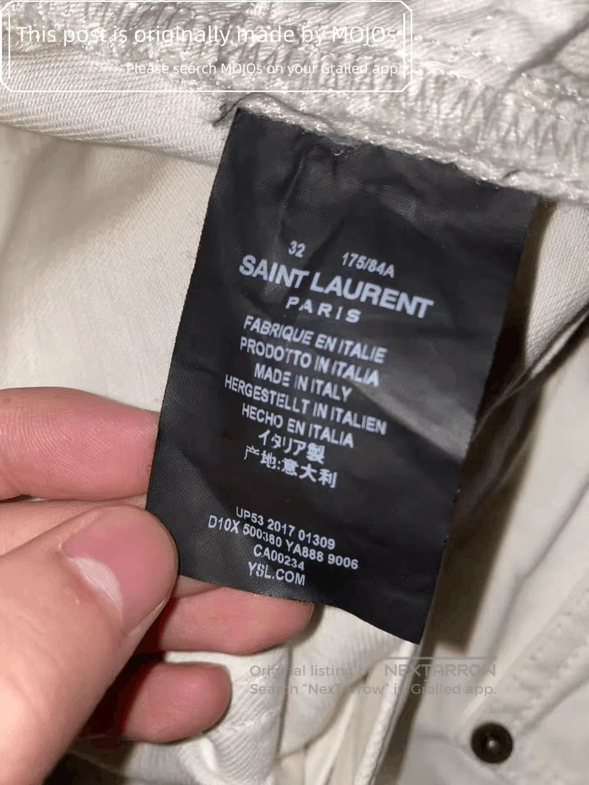 Saint Laurent Paris Sz 32 Saint Laurent Paris 18SS White D14 Logo Stitch Denim. Size US 32 / EU 48 - 3 Thumbnail