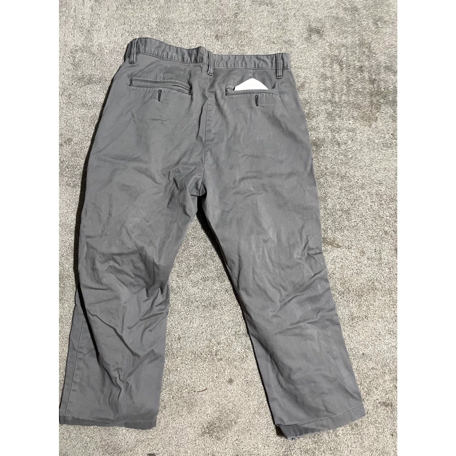 Nautica Nautica Mens Regular Fit Flat Front Pants Gray Hemmed 34x25 The Deck Pant Chino Cotton Flat Front Mens Pants Size 34 Gray Size US 34 / EU 50 - 3 Thumbnail