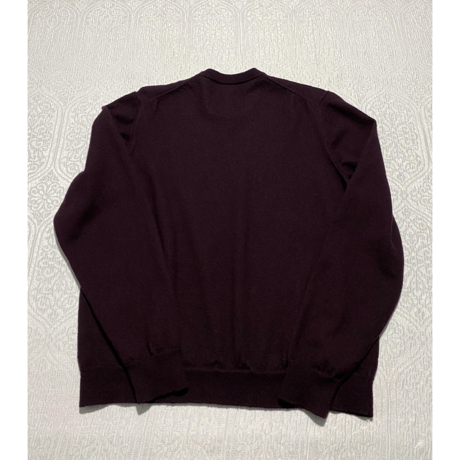 Bloomingdale's The Men's Store Bloomingdale's Sweater Mens XL Burgundy Merino Wool Crewneck Size US XL / EU 56 / 4 - 4 Thumbnail