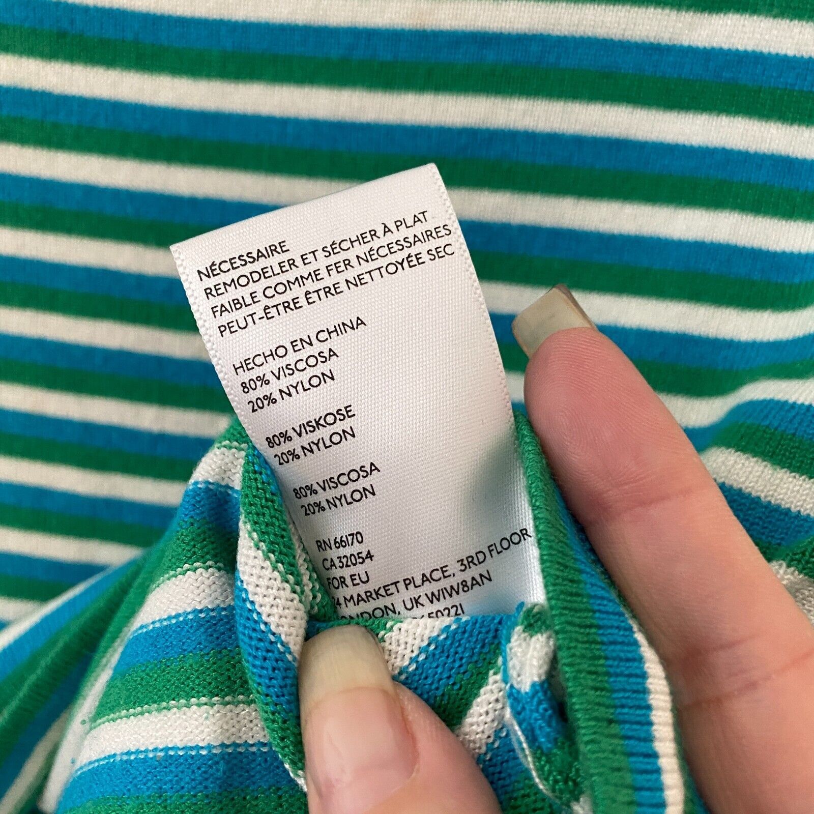 Other Silence + Noise Blue Green Striped Cropped Mock Knit Top S Size S / US 4 / IT 40 - 4 Thumbnail