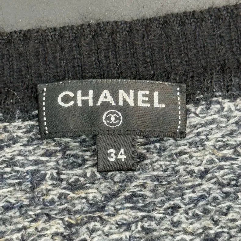 Chanel Chanel Black Gray Floral Knit Sweater. Size US S / EU 44-46 / 1 - 5 Thumbnail