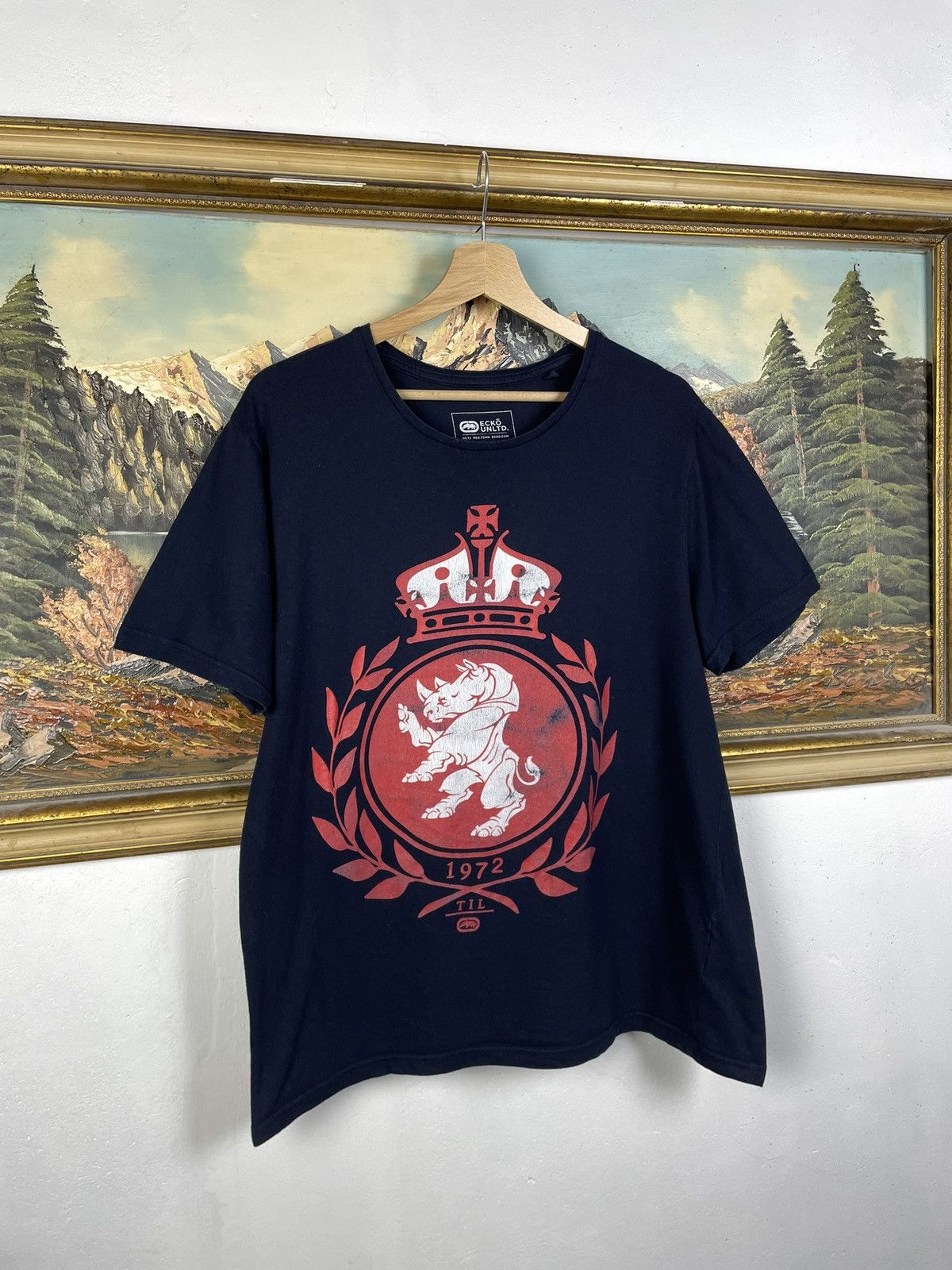 Ecko Unltd. Ecko Untld. Vintage Y2k Navy Tee Skate Swag Hiphop Baggy Size US L / EU 52-54 / 3 - 3 Thumbnail