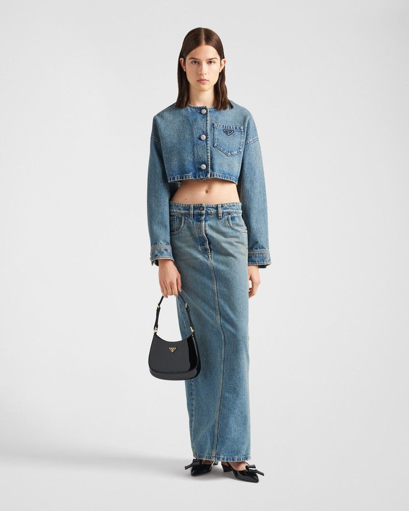 Prada o1B3y1r0426 Denim Blouson Jacket in Mid Blue Size M / US 6-8 / IT 42-44 - 2 Thumbnail