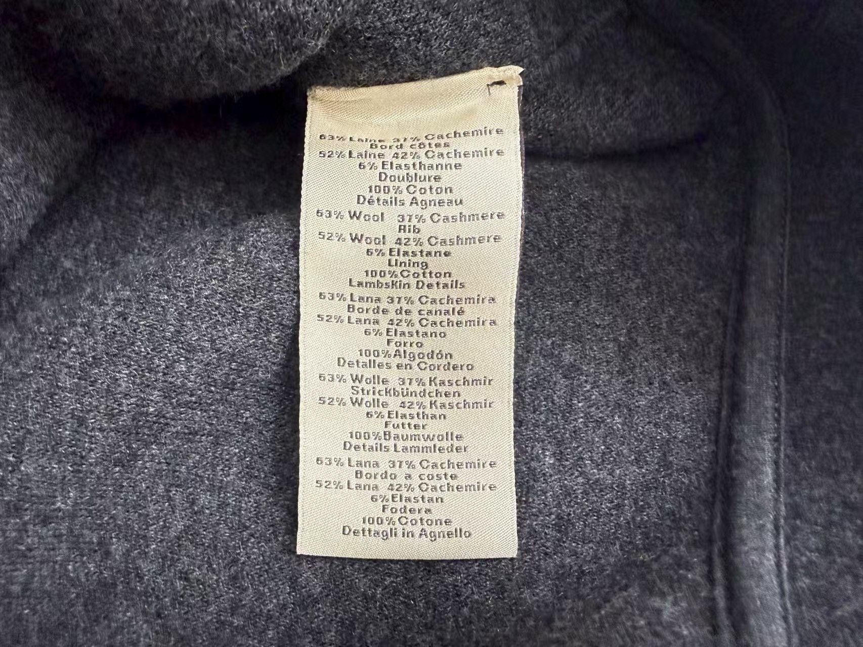 Hermes Hermes Dark Gray Cashmere Blend Leather Trim Jacket Size US XXS / EU 40 - 5 Thumbnail