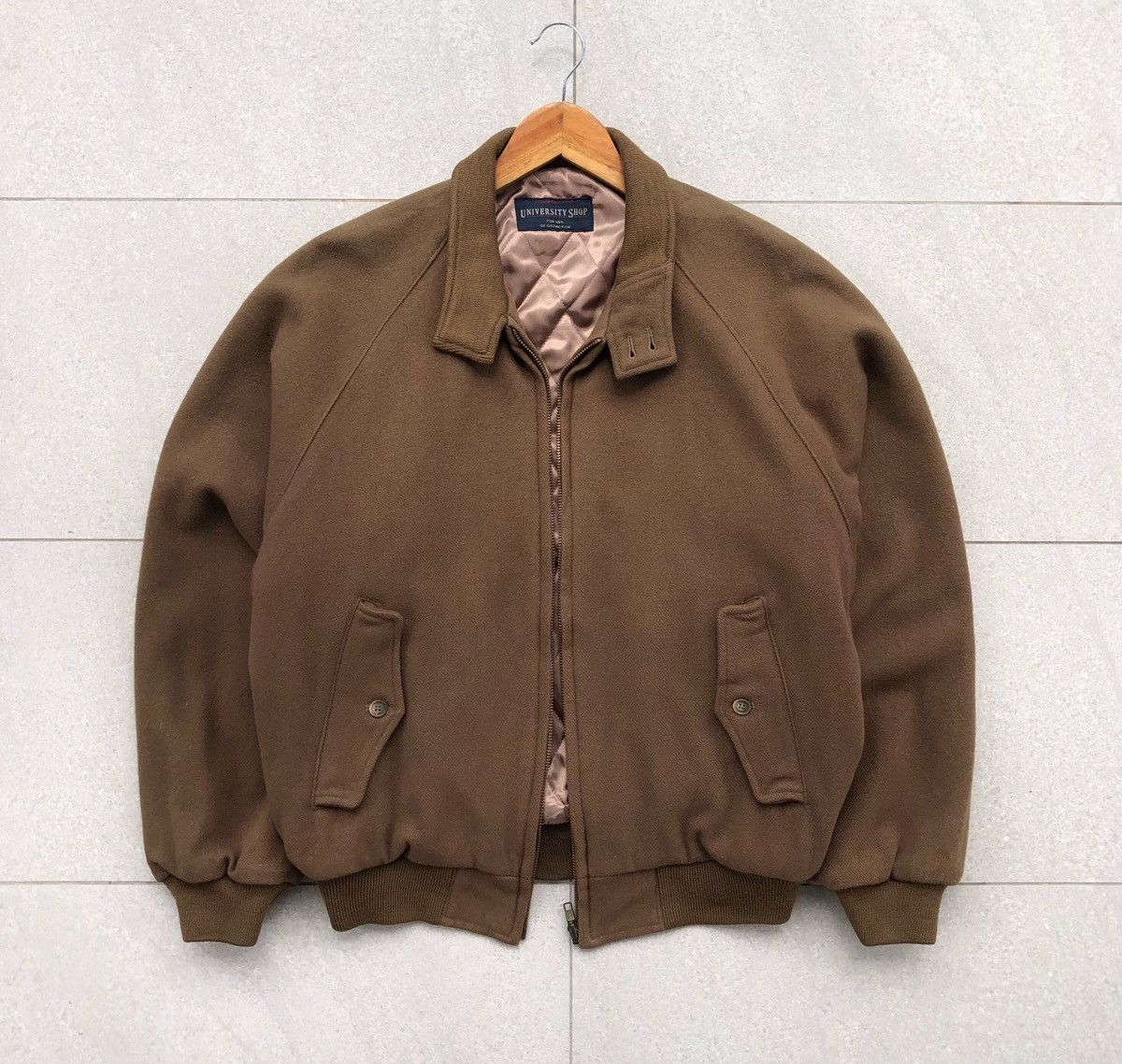 Vintage Vintage University Shop Men’s Brown Bomber Jacket Size US M / EU 48-50 / 2 - 1 Thumbnail