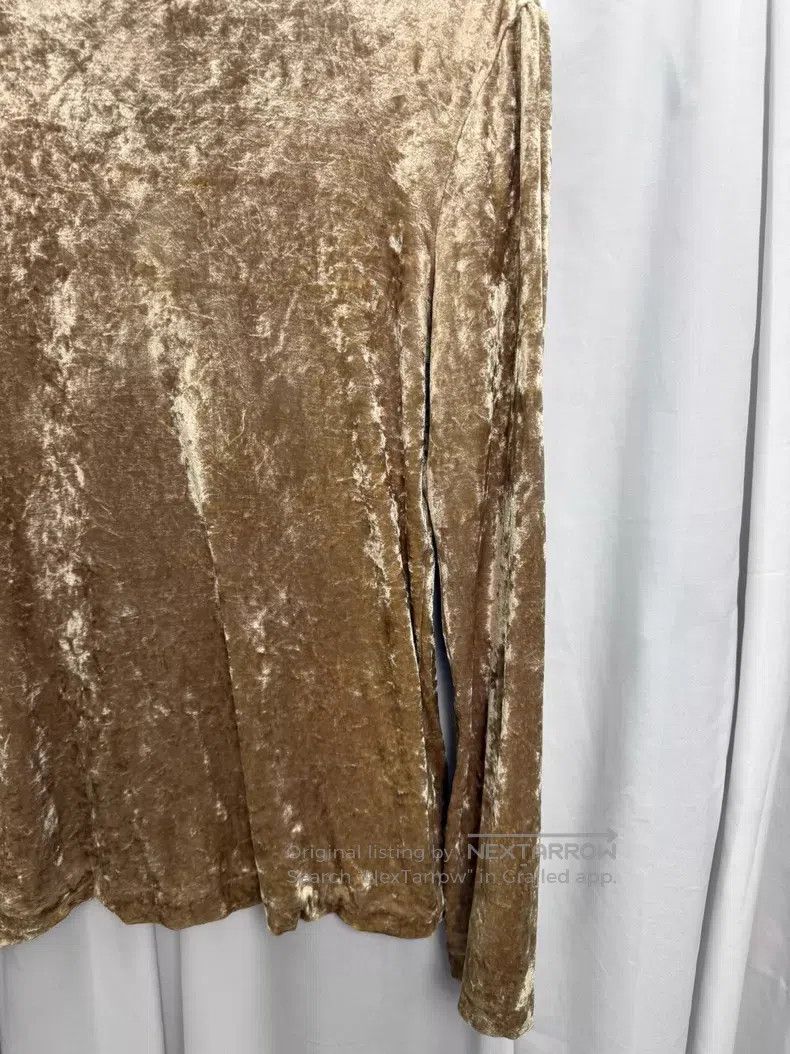 Issey Miyake Issey Miyake Champagne velvet burnout blouse with textured Size M / US 6-8 / IT 42-44 - 3 Thumbnail