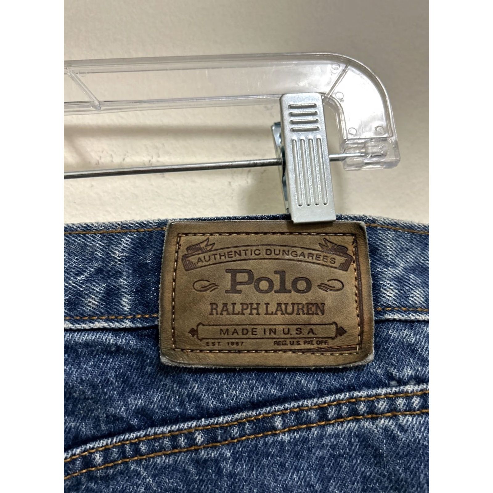 Polo Ralph Lauren Polo Ralph Lauren Jeans Mens 38x30 Blue Straight Leg USA Dungarees 5-Pocket Button Zipper Logo Cotton Denim Reg. Fit Mens Size US M / EU 48-50 / 2 - 7 Thumbnail