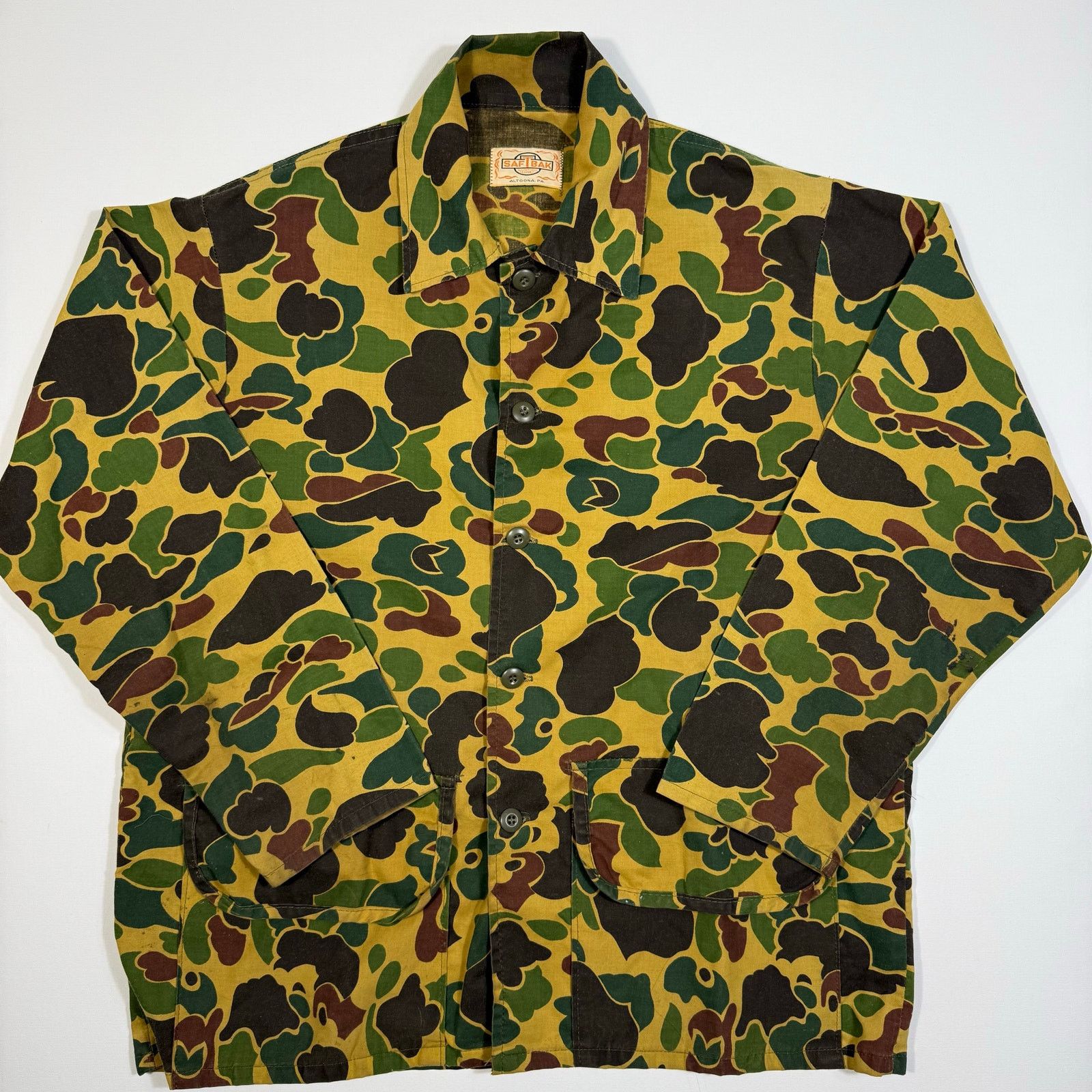 SafTbak Vintage Saftbak Duck Camo Hunting Jacket USA Made Field Coat Size US L / EU 52-54 / 3 - 1 Thumbnail
