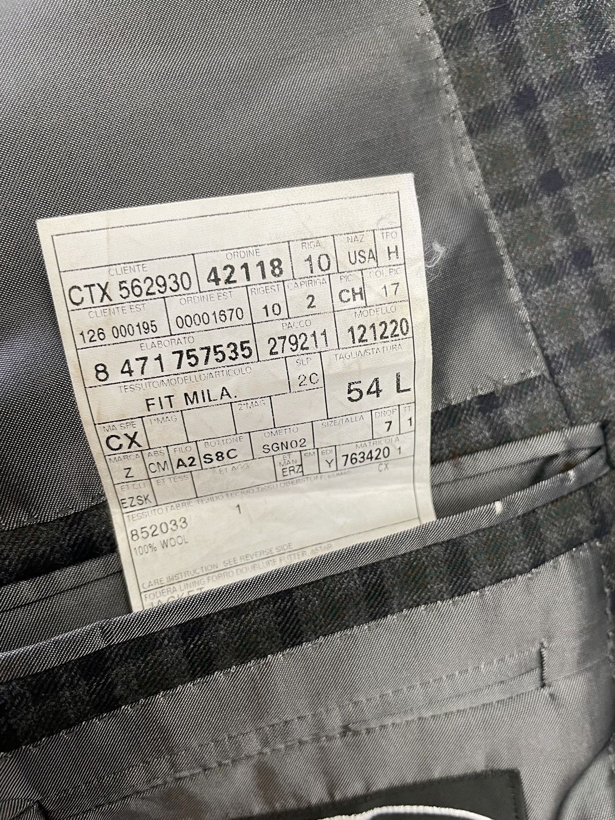 Ermenegildo Zegna Small Check Print Two-Button Jacket Size 44L - 9 Thumbnail