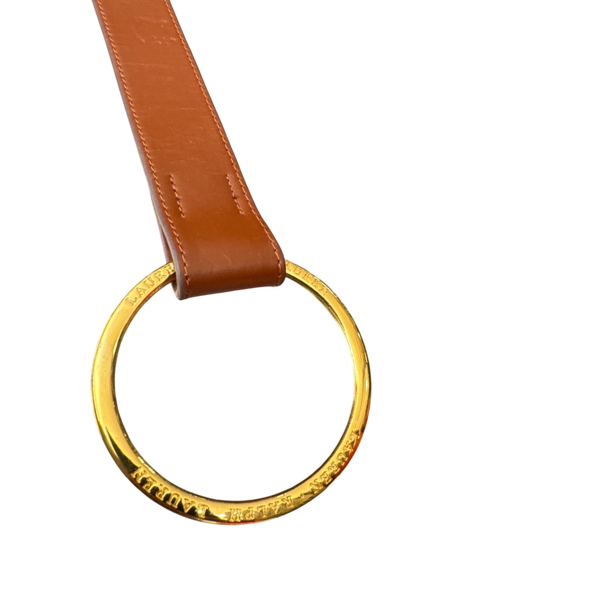 Other Brown Faux Leather Belt With Gold-Tone Metal Ring Buckle Siz Size ONE SIZE - 3 Thumbnail