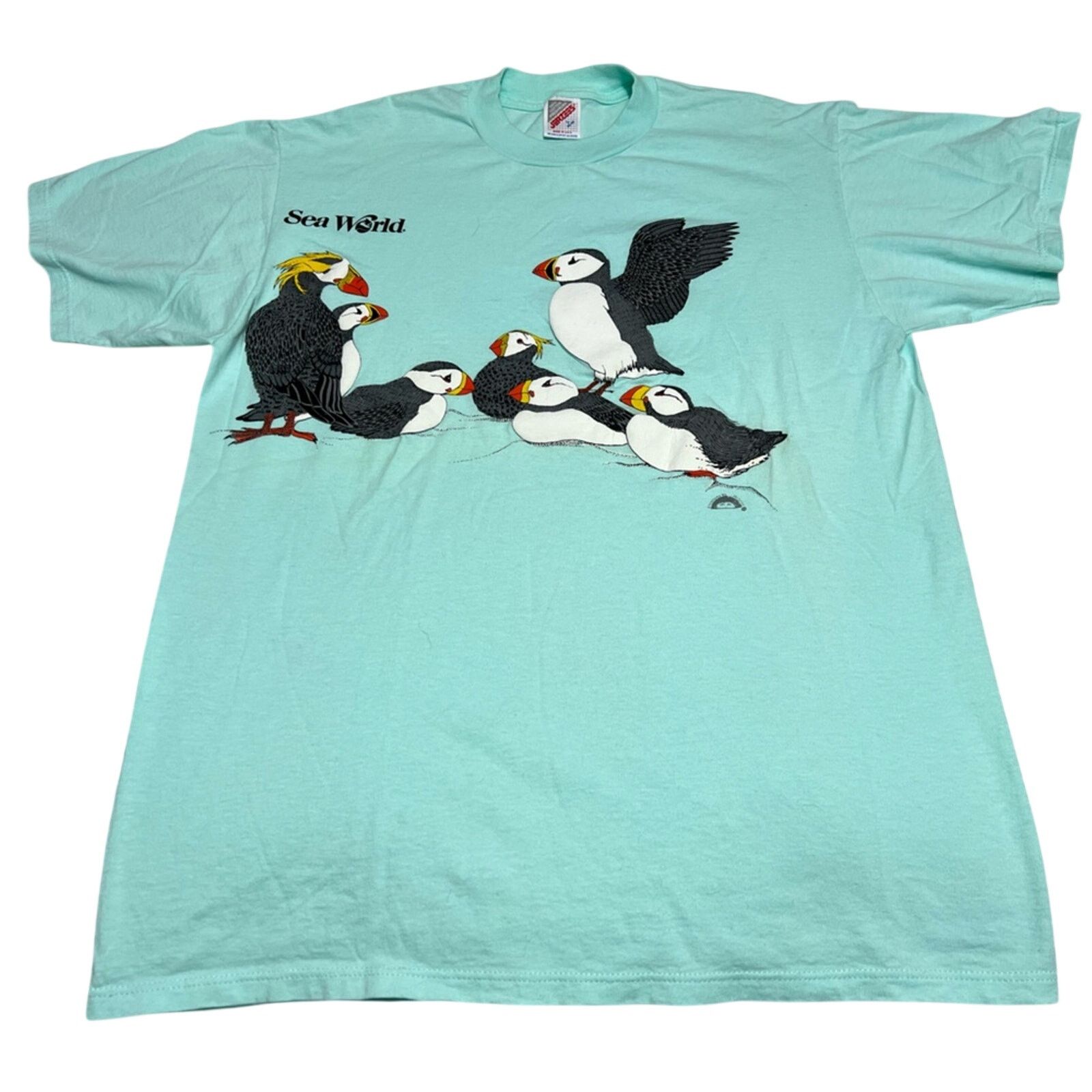 Jerzees Vintage Sea World Puffins Nature Shirt Made USA Jerzees Tee Size US L / EU 52-54 / 3 - 1 Thumbnail