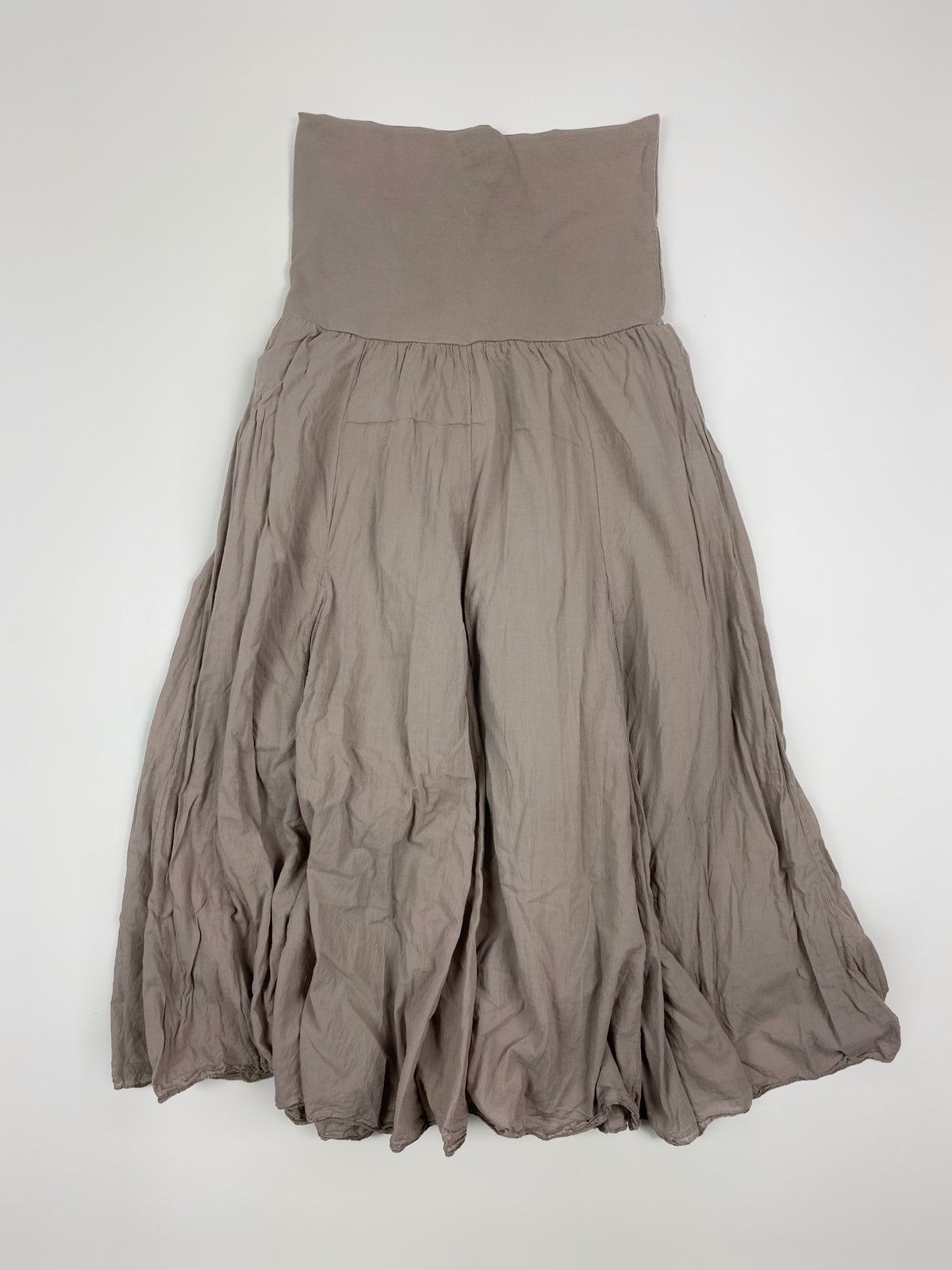 Vintage Y2K Vintage Fairycore Boho Taupe Cotton Maxi Skirt Size 28" / US 6 / IT 42 - 4 Thumbnail