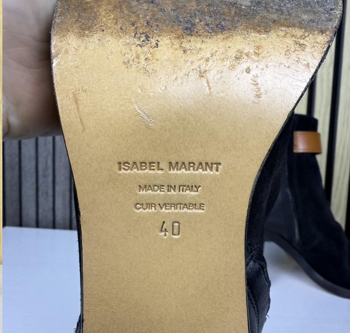 Isabel Marant Isabel Marant Black/Tan Leather & Suede Ankle Buckle w/COA Size US 10 / IT 40 - 3 Thumbnail