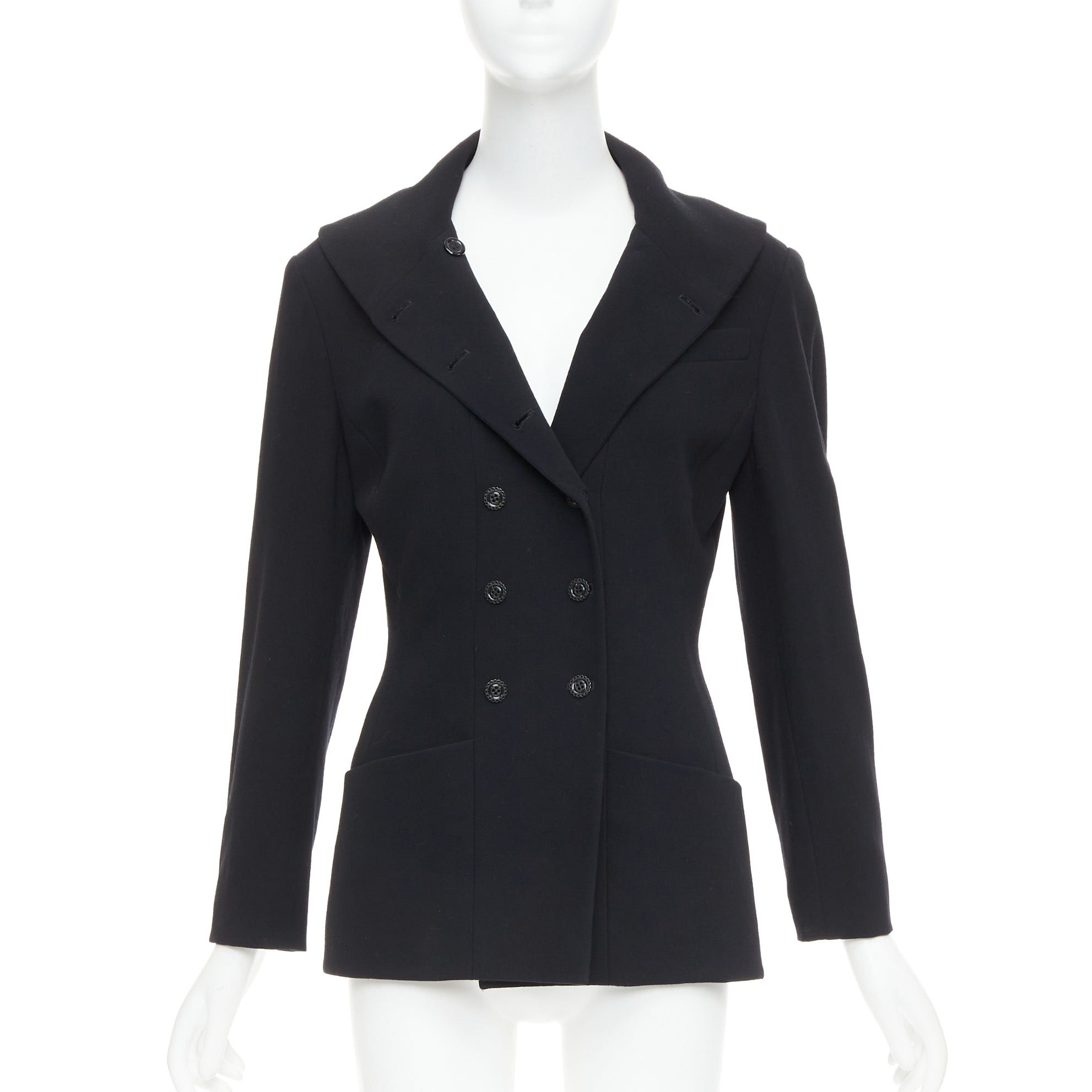 Karl Lagerfeld KARL LAGERFELD Vintage black wool shawl collar double breasetd blazer FR38 M Size M / US 6-8 / IT 42-44 - 1 Thumbnail
