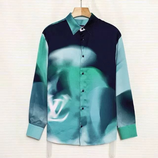 Louis Vuitton Louis Vuitton FW23 Logo Colorblock Point Collar Shirt Size US M / EU 48-50 / 2 - 1 Thumbnail