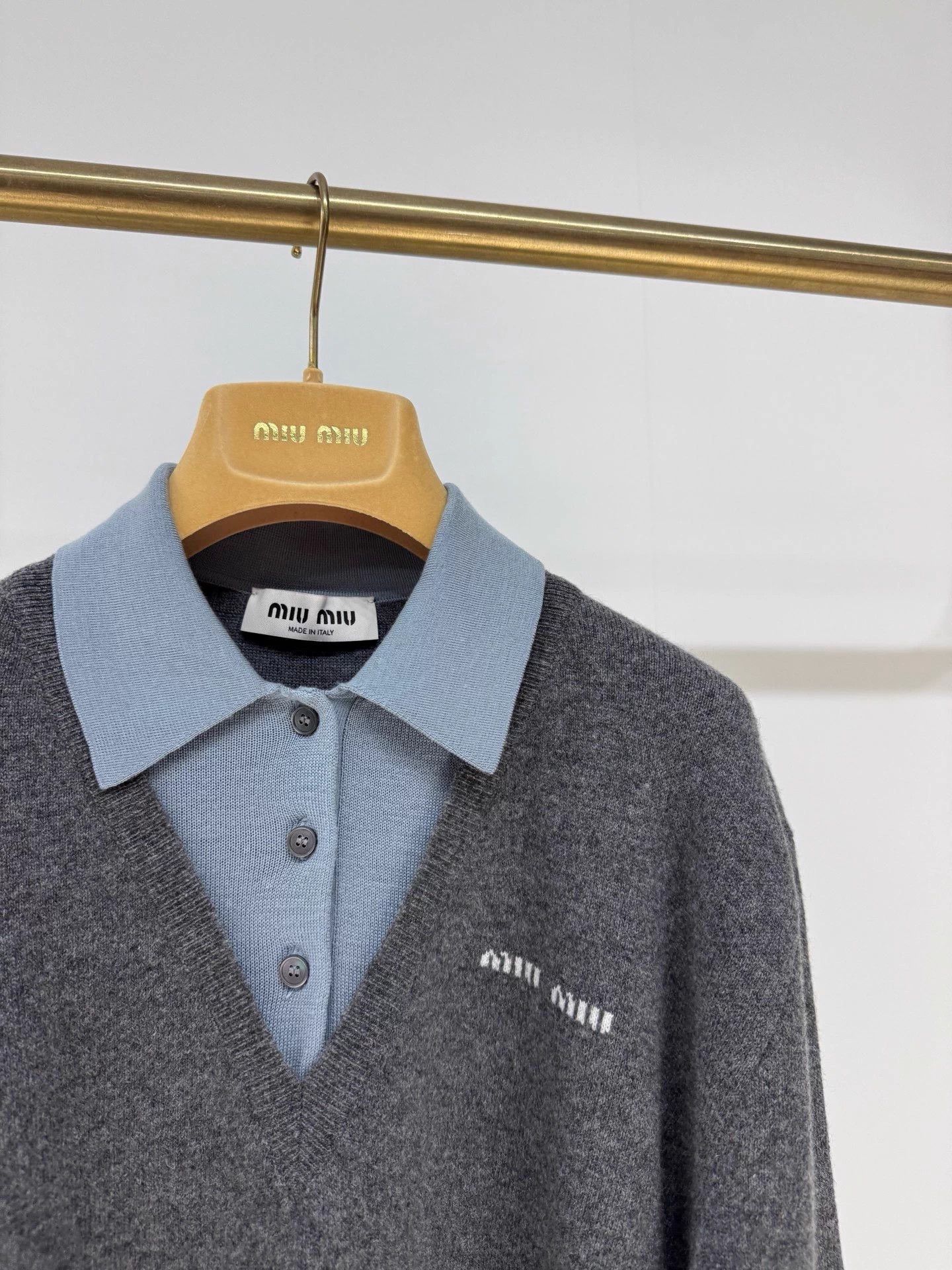 Miu Miu MIUMIU 25 Layered Polo Knit Sweater 36 Size M / US 6-8 / IT 42-44 - 2 Thumbnail