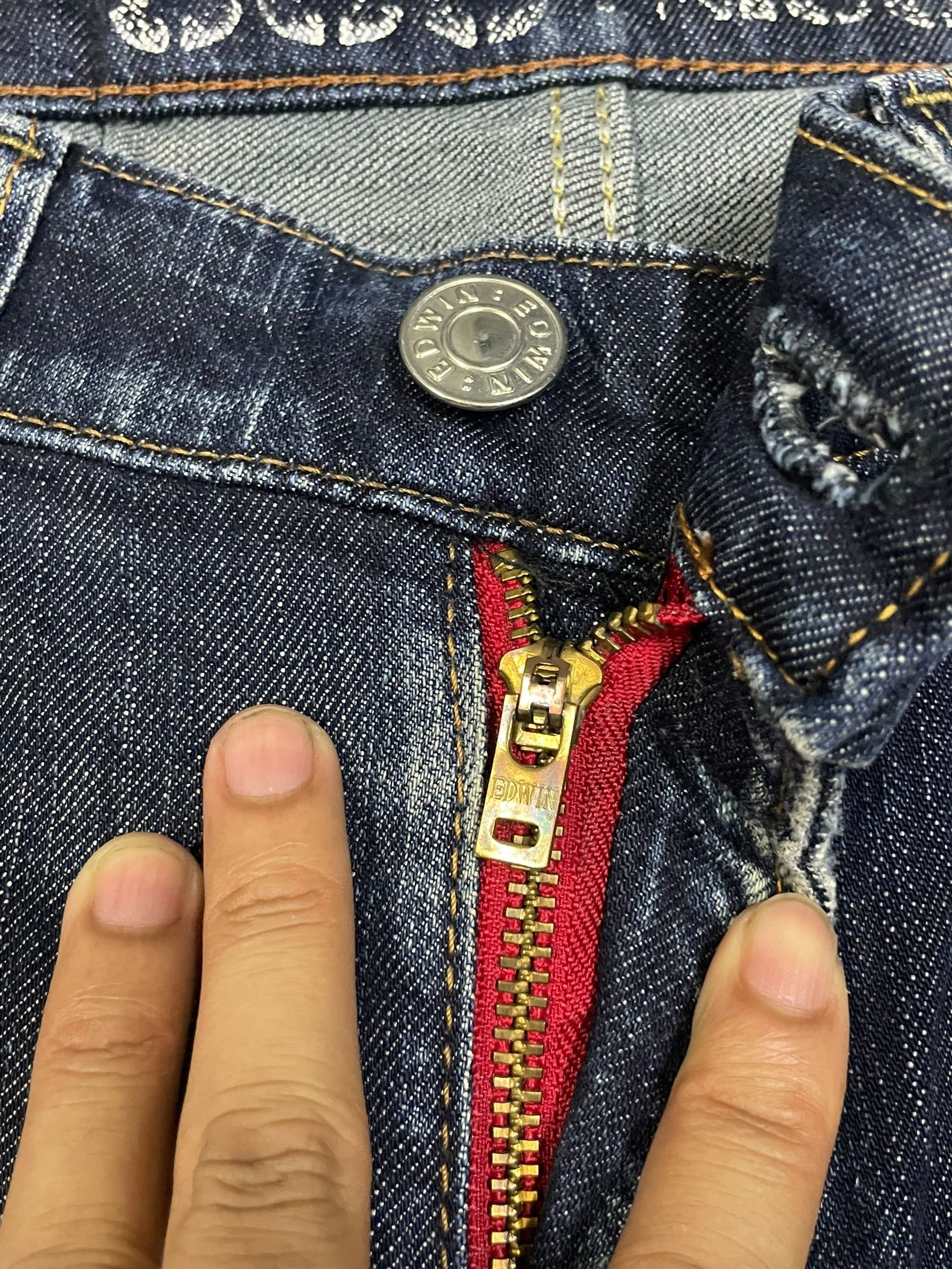 Edwin Vintage Edwin Blue Trip Distressed Straight Cut Washed Jeans Size US 28 / EU 44 - 9 Thumbnail