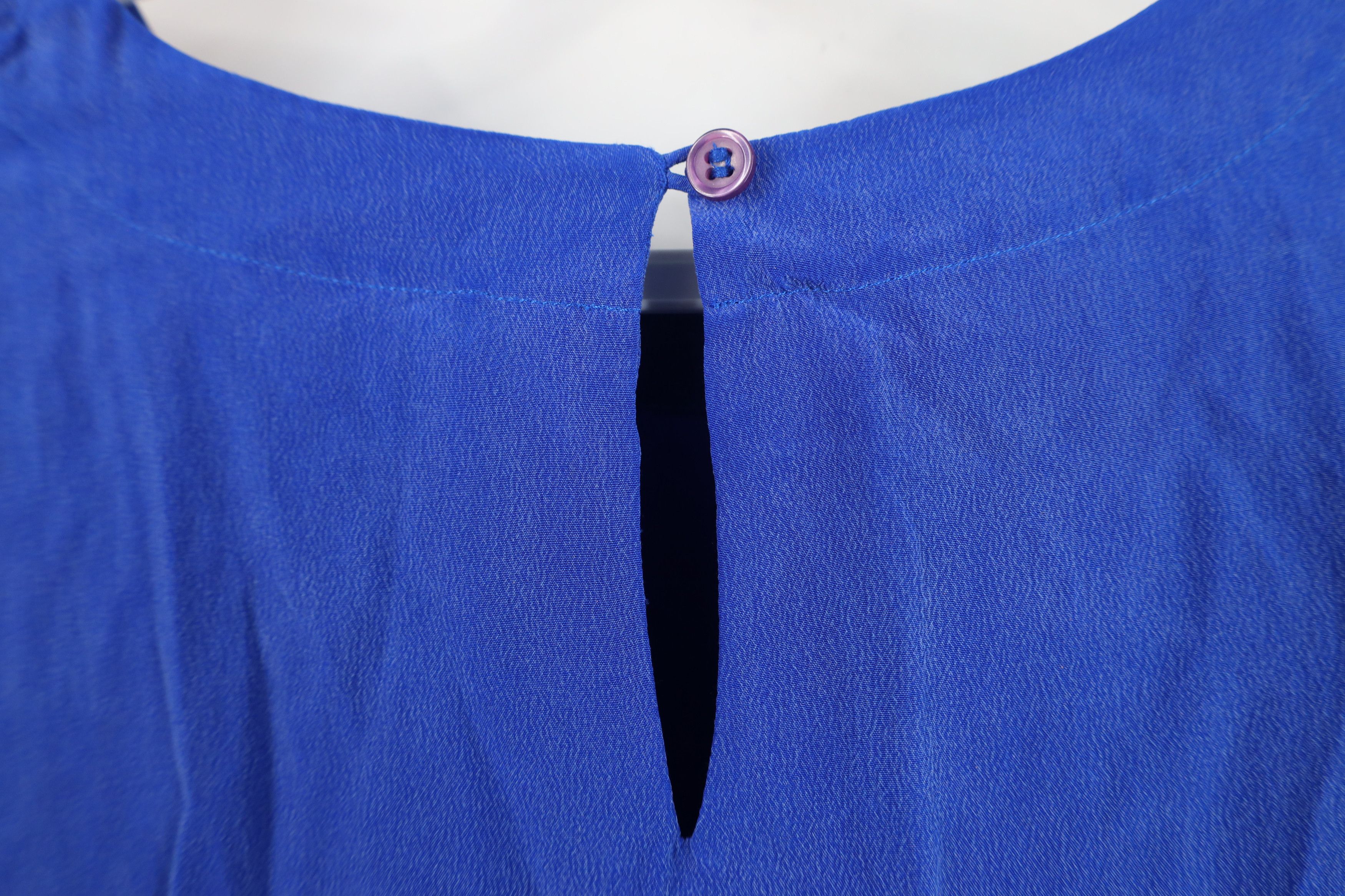 Vintage Vintage 90s Streetwear Blank Silk Short Sleeve Shirt Blue Size L / US 10 / IT 46 - 8 Thumbnail