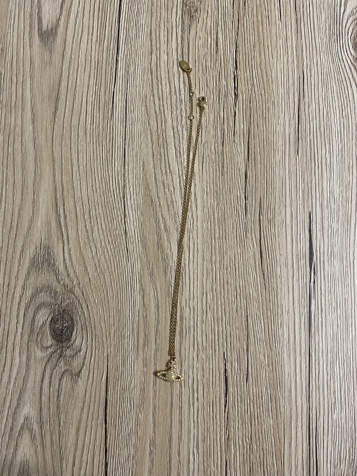 image of Vivienne Westwood Ornella Crystal Necklace in Gold, Women's