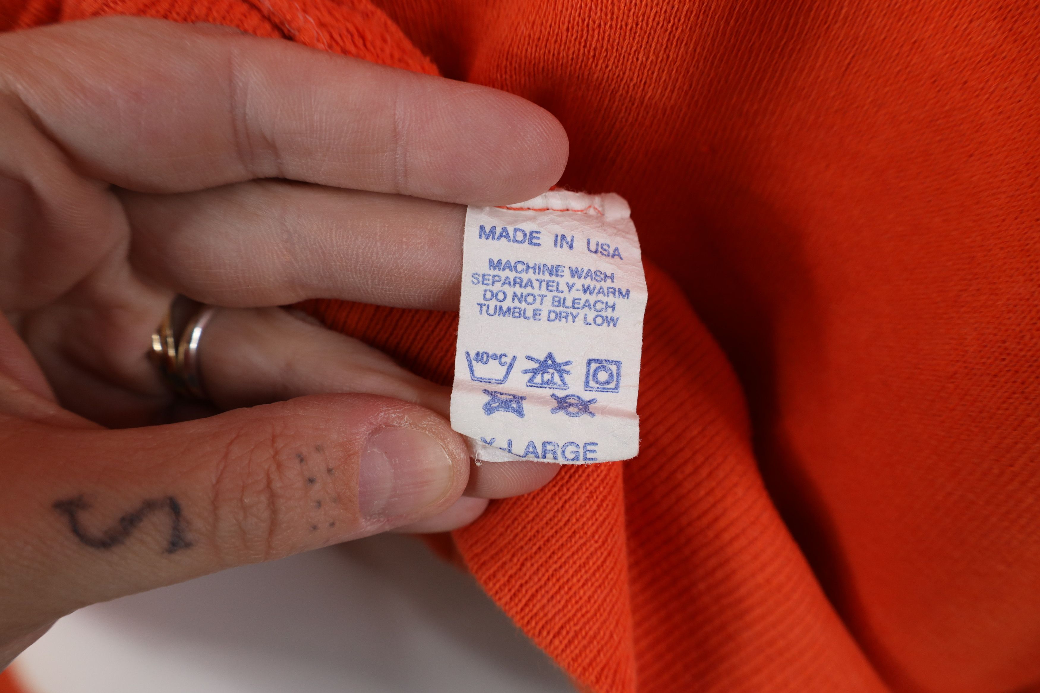 Vintage Vintage 70s Streetwear Blank Crewneck Sweatshirt Orange USA Size US XL / EU 56 / 4 - 10 Thumbnail