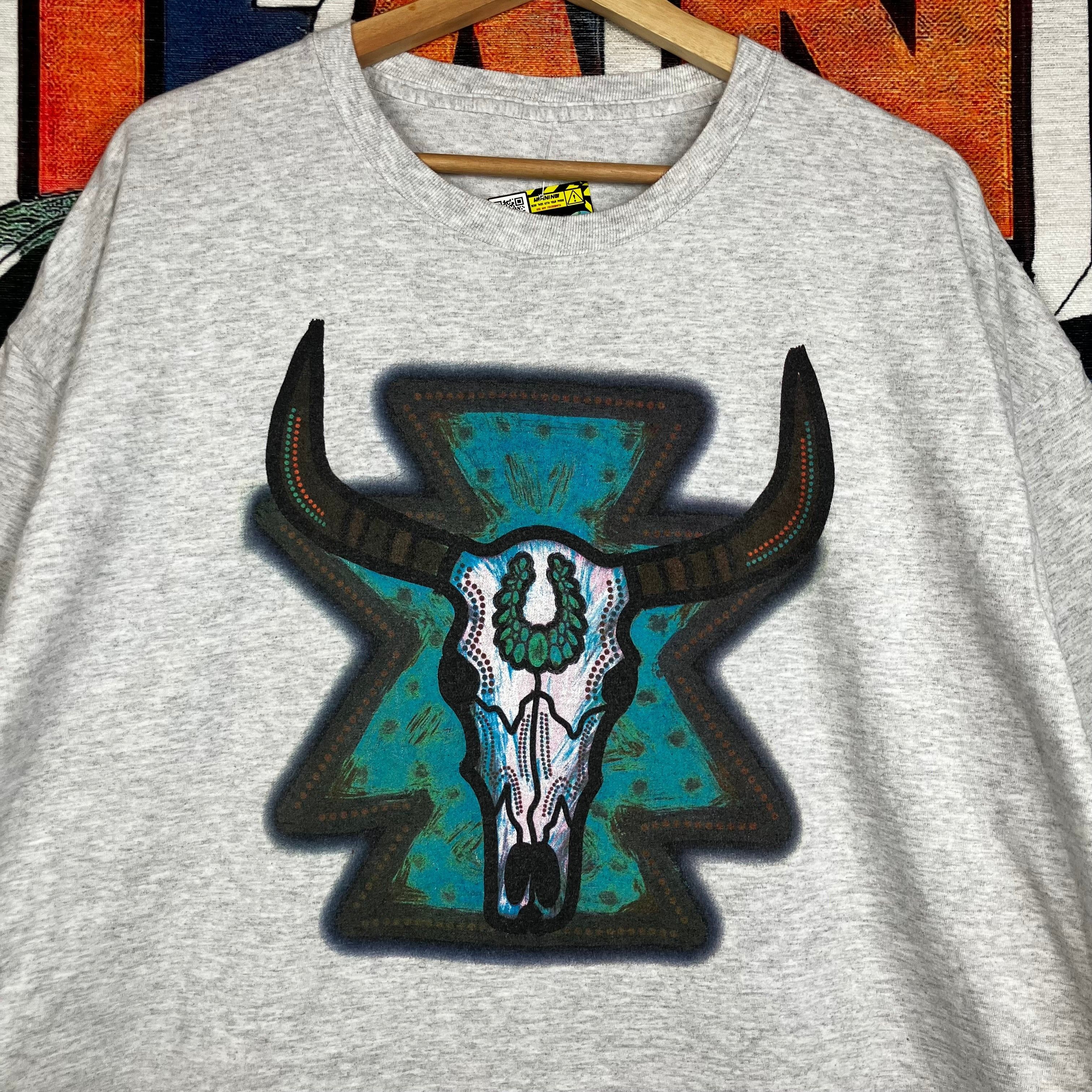 Vintage Vintage 90s Long horn Skull Tee Size 2XL Size US XXL / EU 58 / 5 - 6 Thumbnail