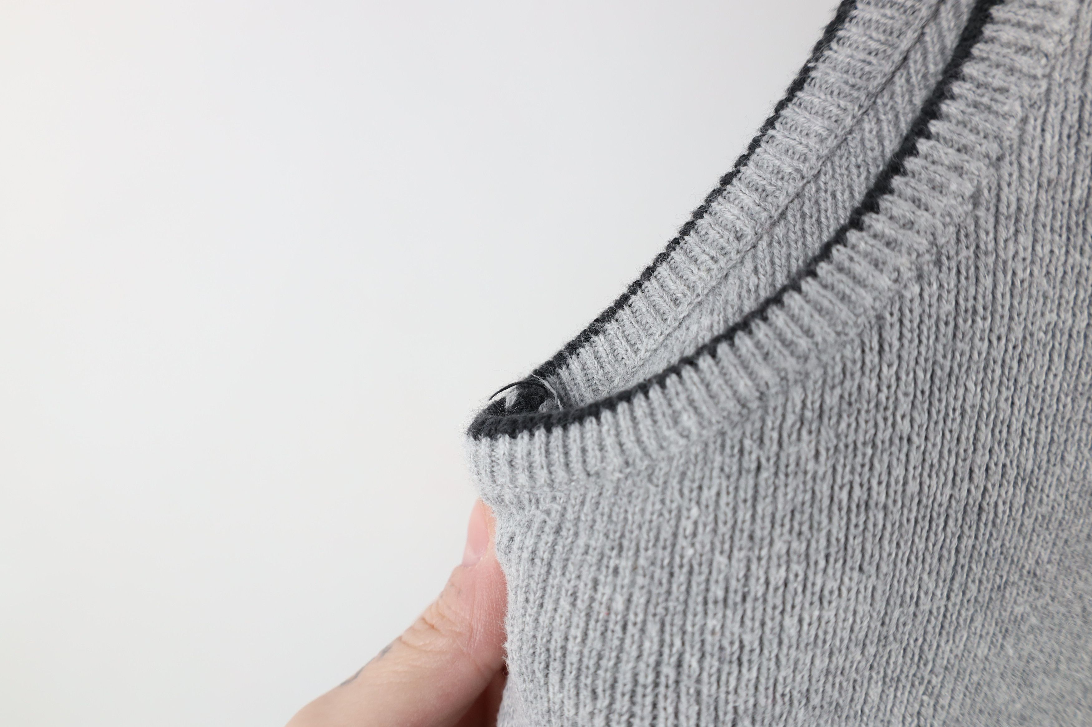 Vintage Vintage 90s Streetwear Cotton Ribbed Knit Sweater Vest Gray Size US XL / EU 56 / 4 - 5 Thumbnail