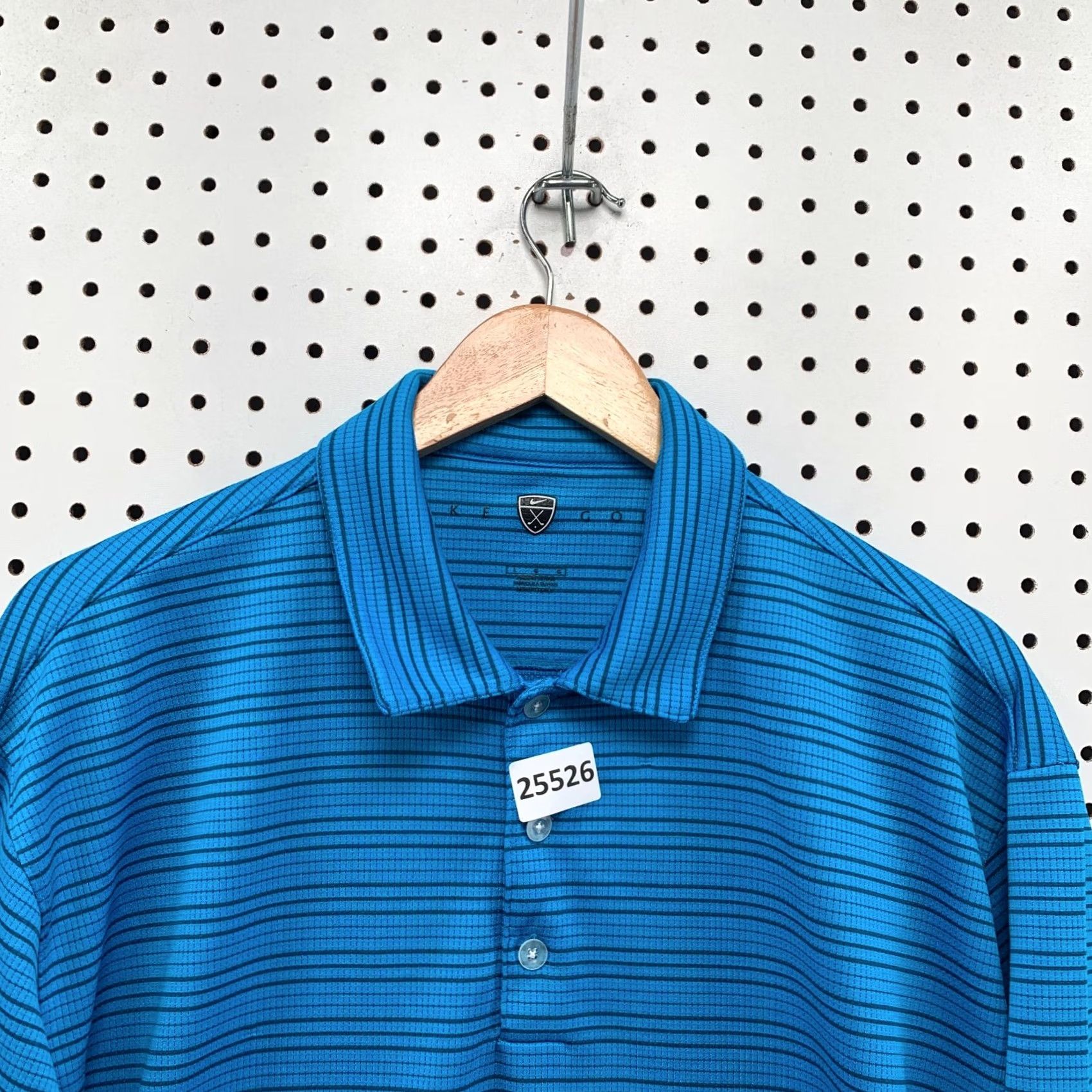 Nike Nike Golf Polo Shirt Mens Large Blue Striped Perforated Tectured Collared 23x31 Size US L / EU 52-54 / 3 - 7 Thumbnail