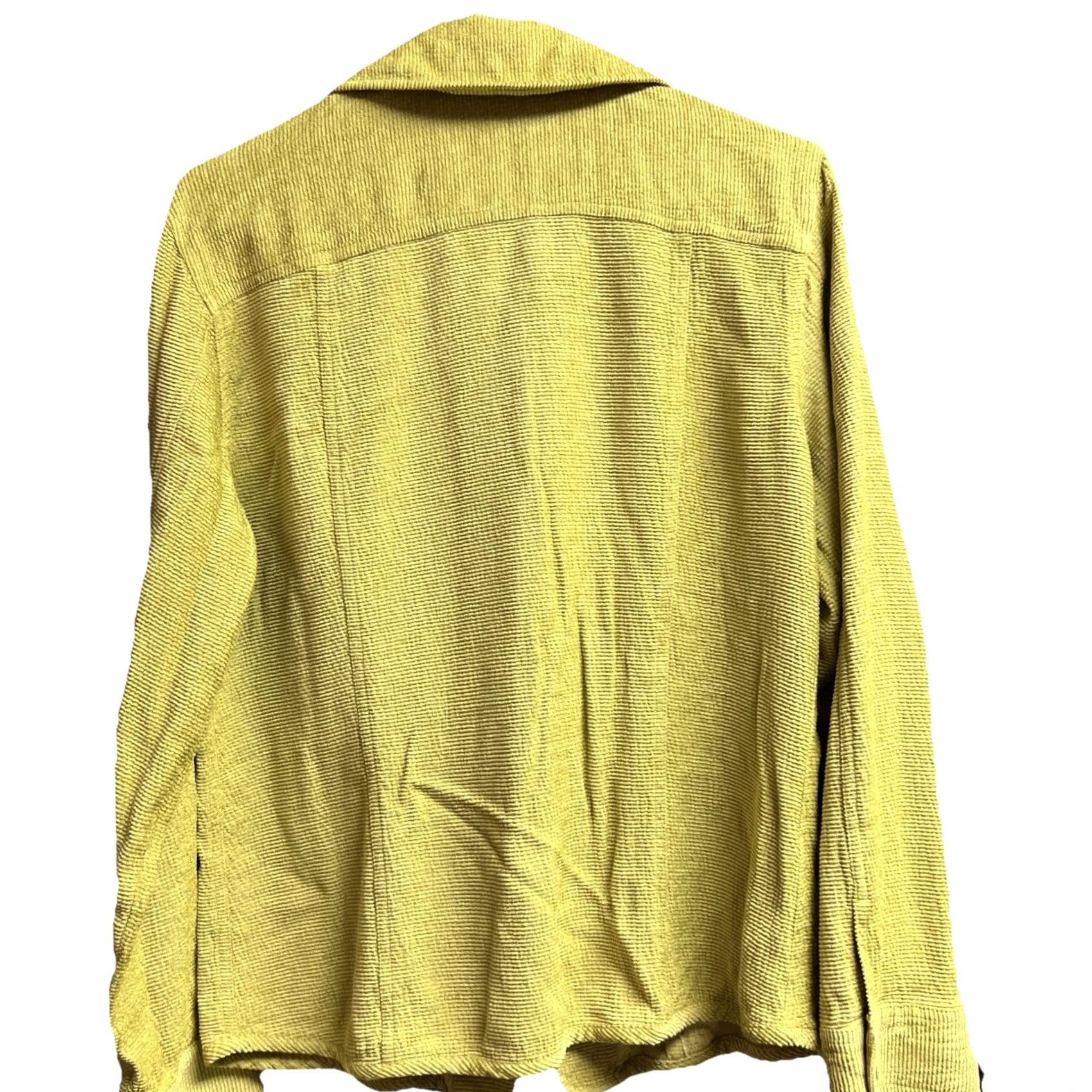Vintage Chico's Shirt Jacket Womens Size 1 Lime Green Silk Blend Textured Collared Pockets Button Size XS / US 0-2 / IT 36-38 - 6 Thumbnail
