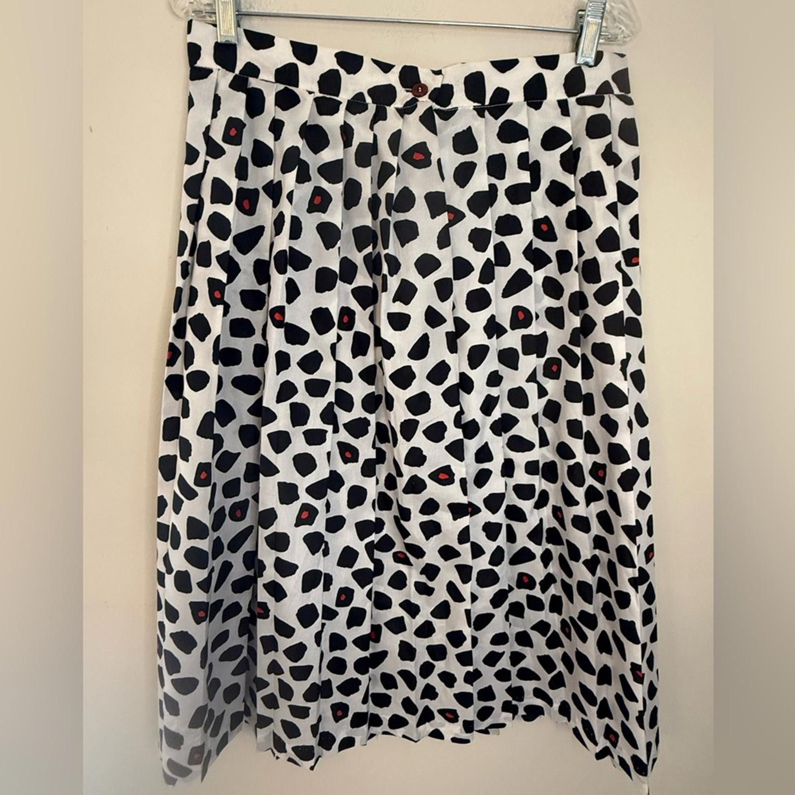 Other Vintage pleated midi skirt black white red polka dots SZ 16 Size 38" / US 16 / IT 52 - 1 Thumbnail