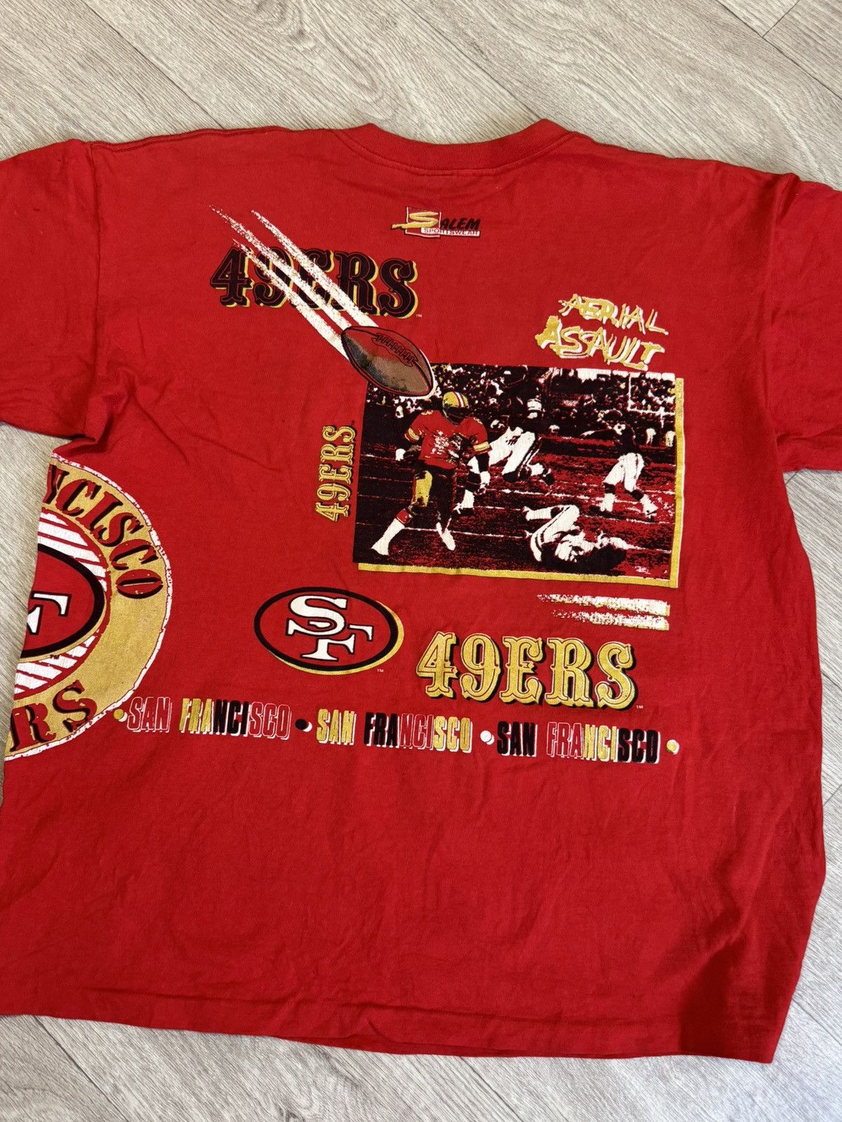 NFL 🔷Vintage NFL (Salem) San Francisco 49ers T-shirt 1991🔷 Size US L / EU 52-54 / 3 - 7 Thumbnail