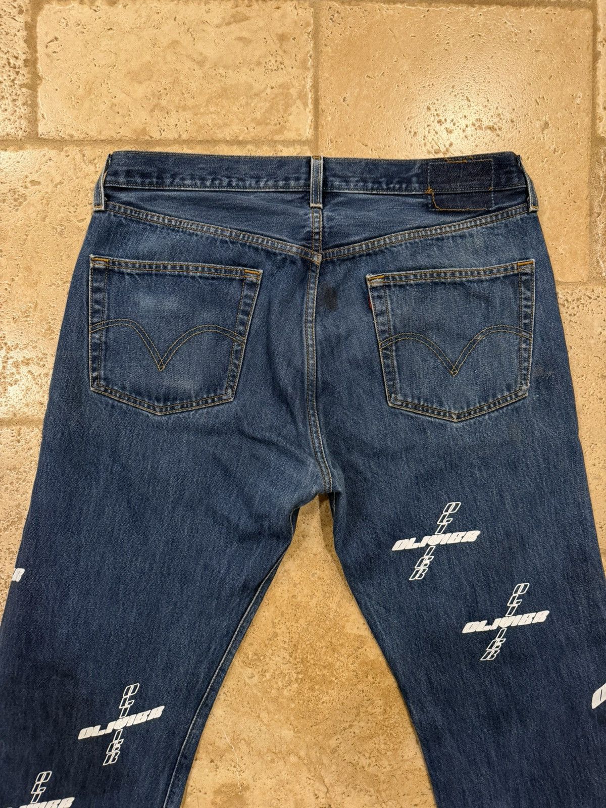Levi's Levi’s x Oliver Rogers Blue Denim wash Mulicolor Logo Jeans Size US 36 / EU 52 - 8 Thumbnail