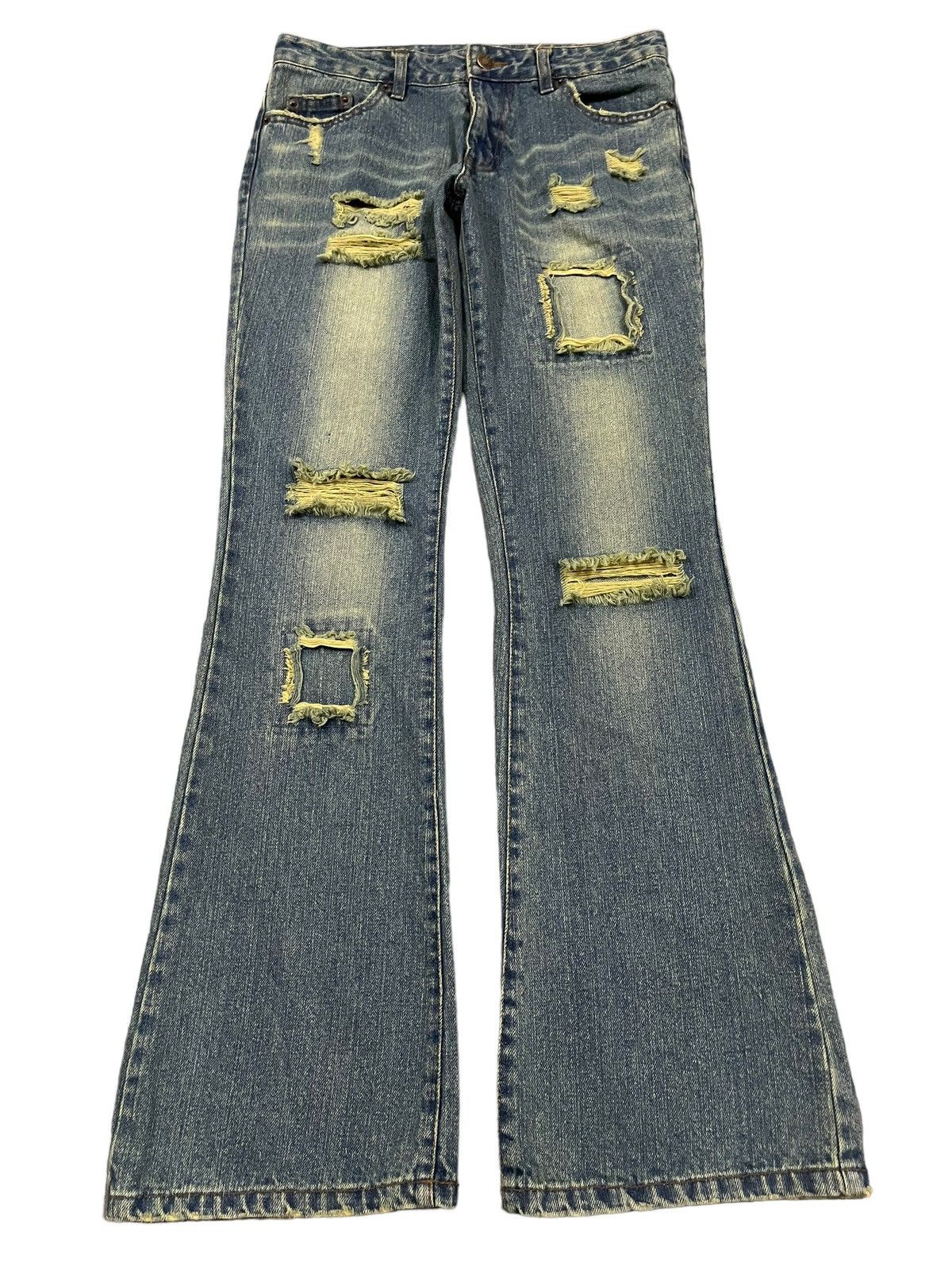 If Six Was Nine Vintage Japanese Brand Faded Wash Distressed Flare Jeans Size US 30 / EU 46 - 1 Thumbnail
