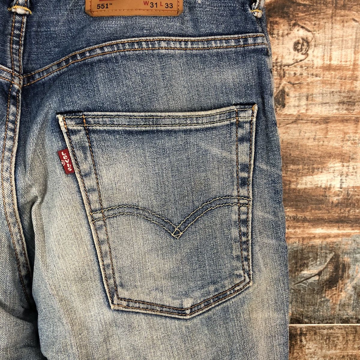 Levi's DLL Levis 551 faded Blue jeans Denim Pants #C189 Size US 31 - 17 Thumbnail